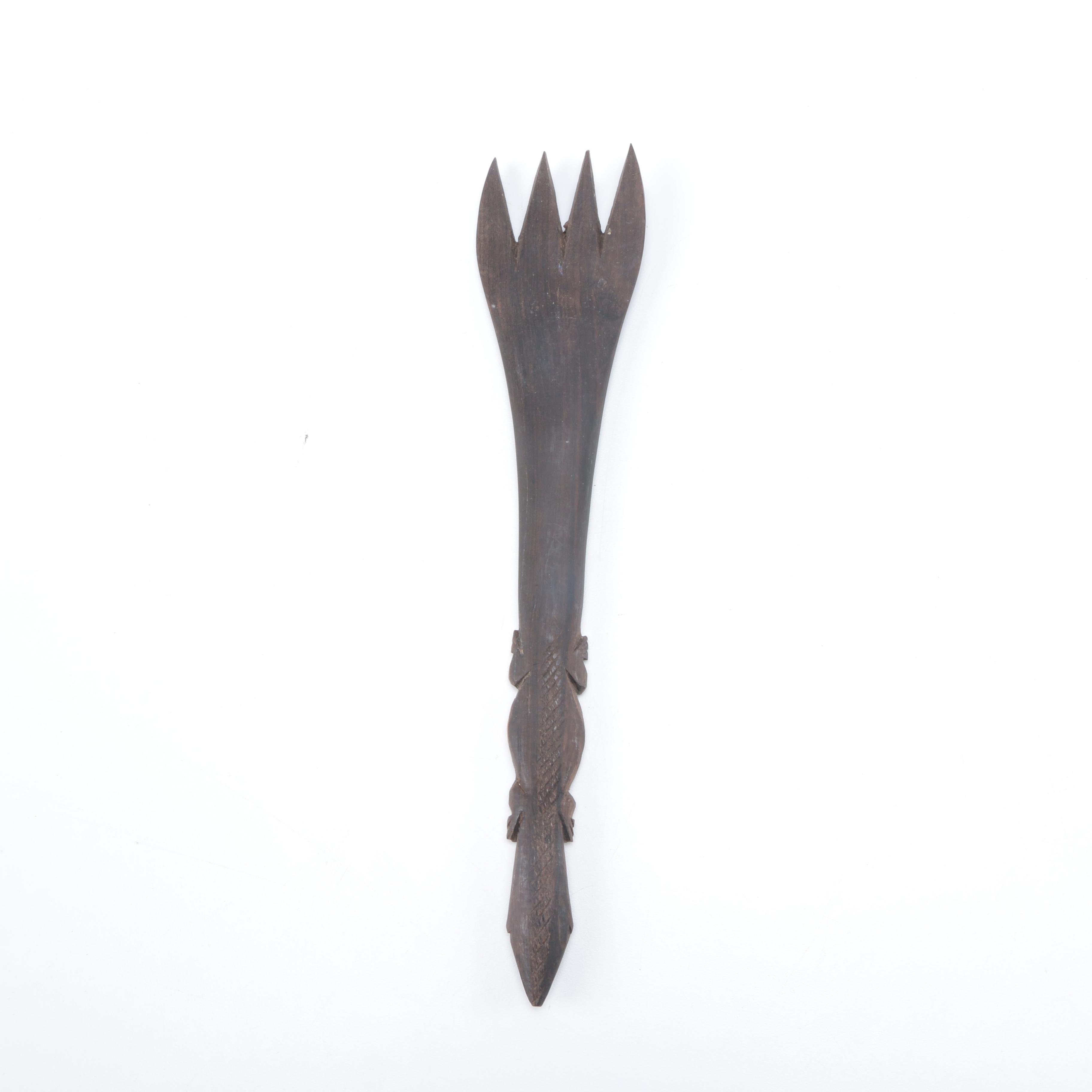 Carved Ethnographic Wooden Serving Utensils
