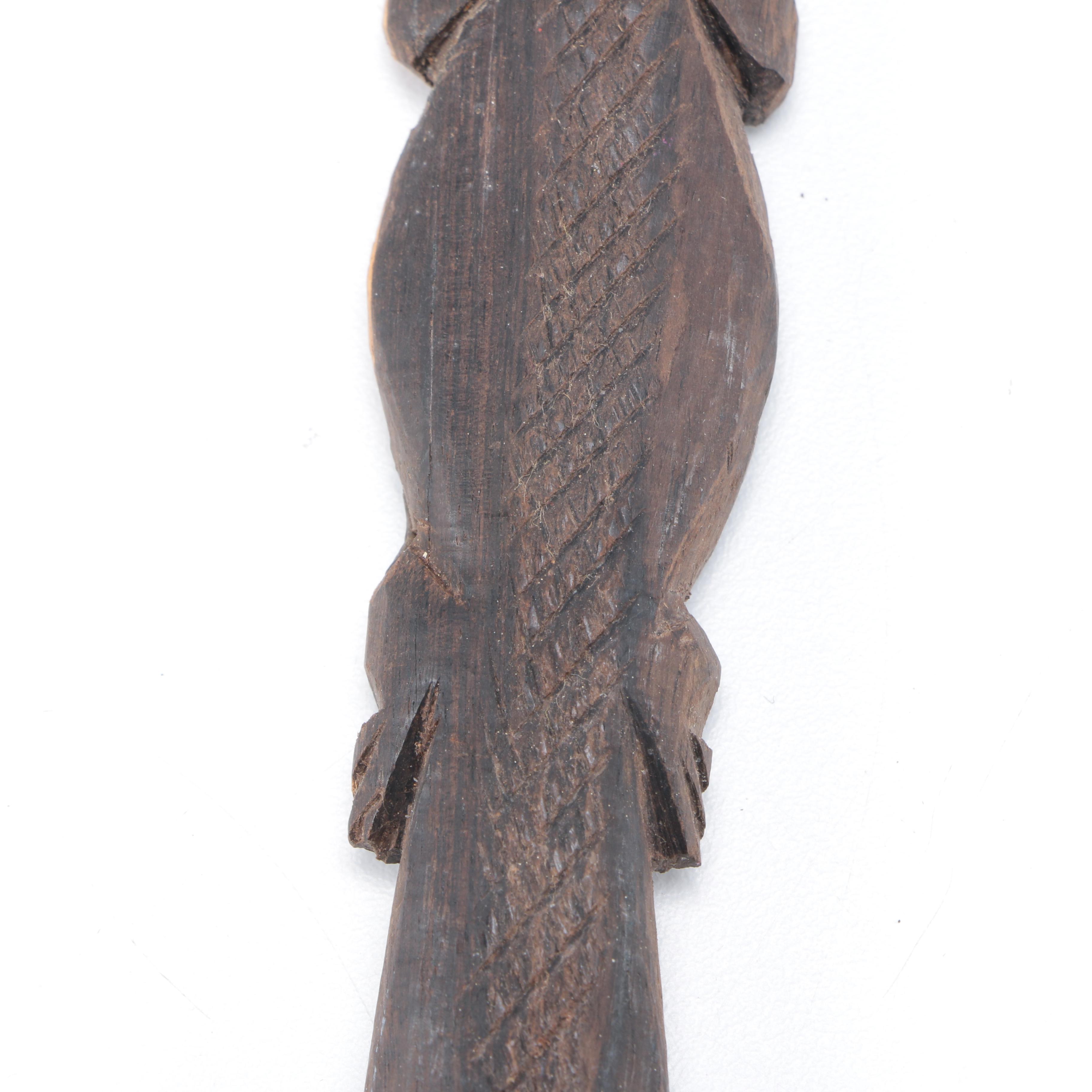Carved Ethnographic Wooden Serving Utensils