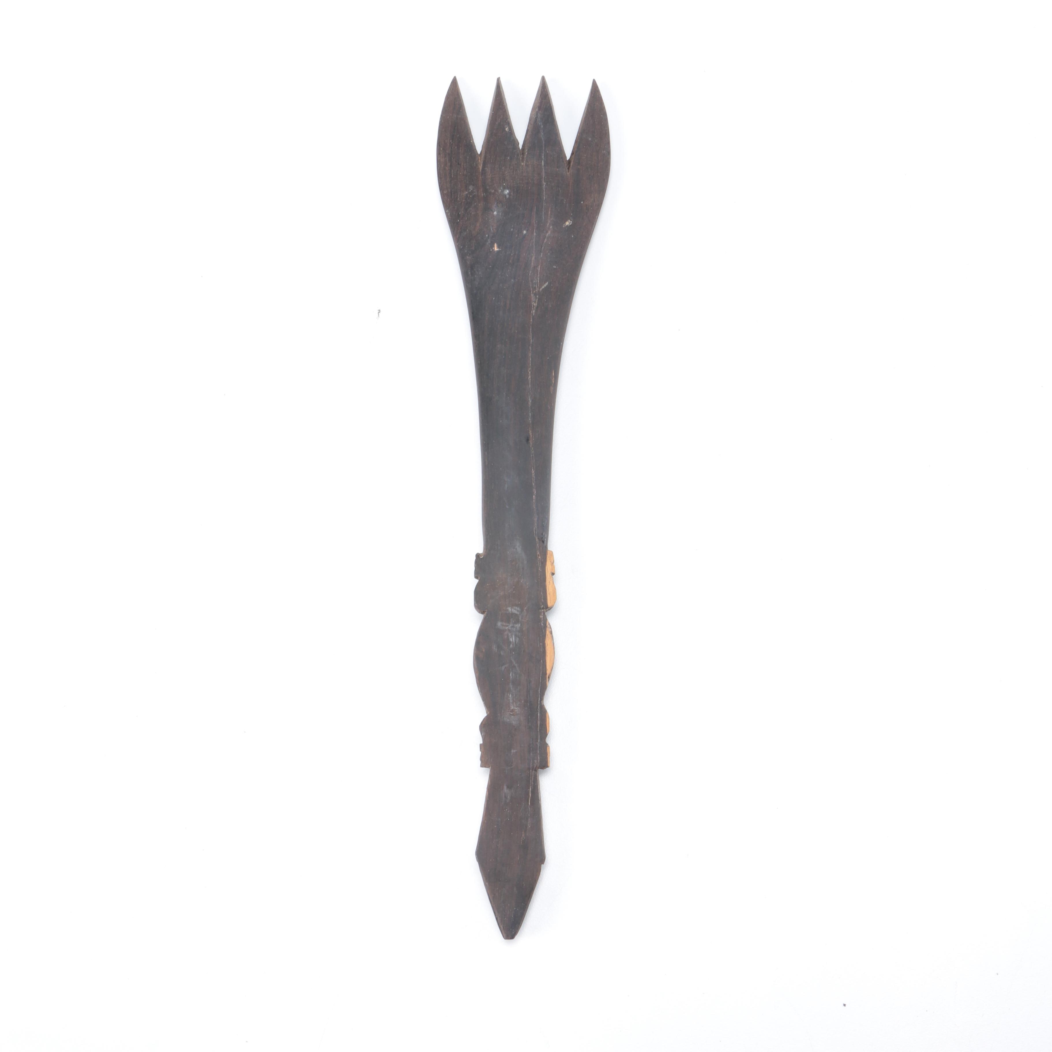 Carved Ethnographic Wooden Serving Utensils