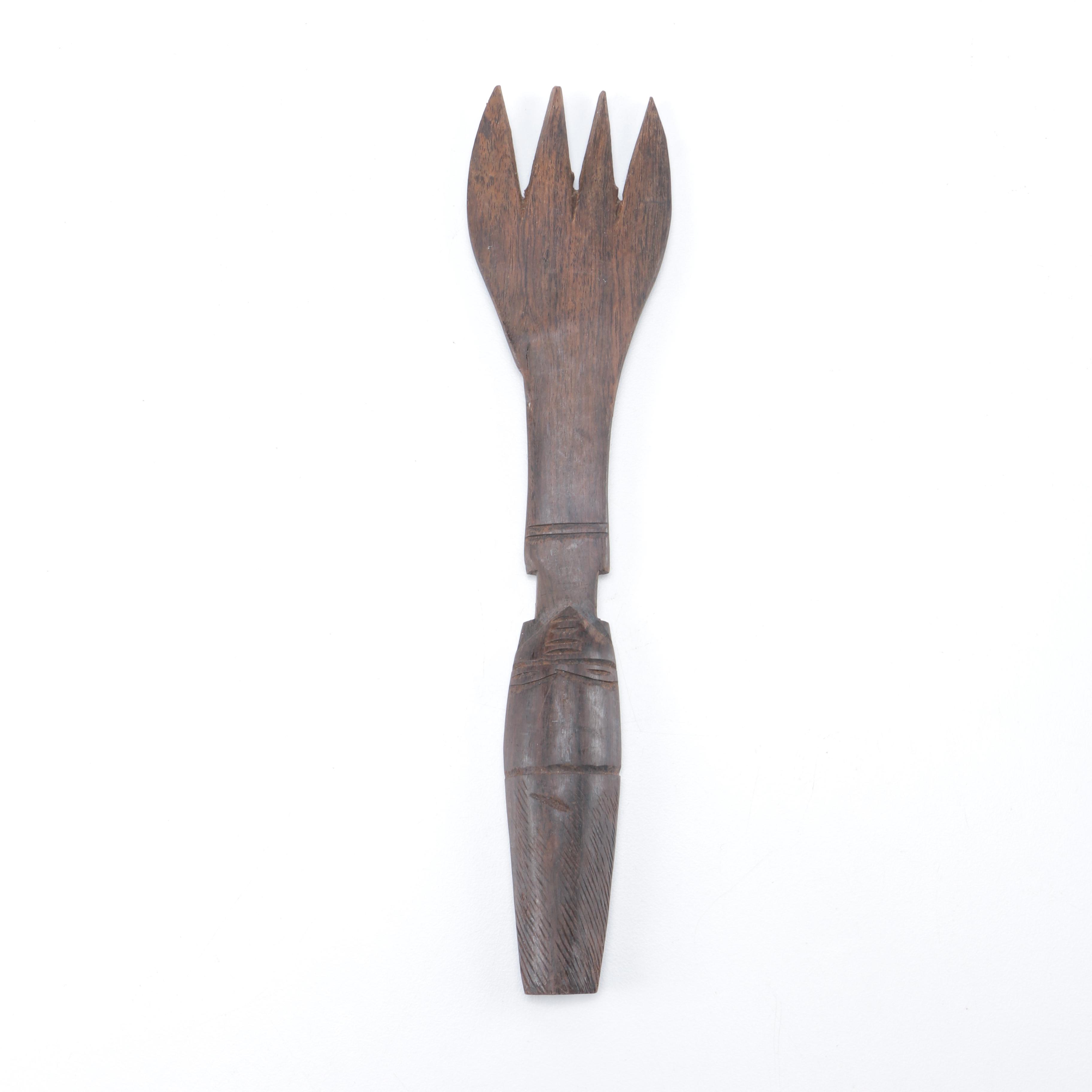 Carved Ethnographic Wooden Serving Utensils