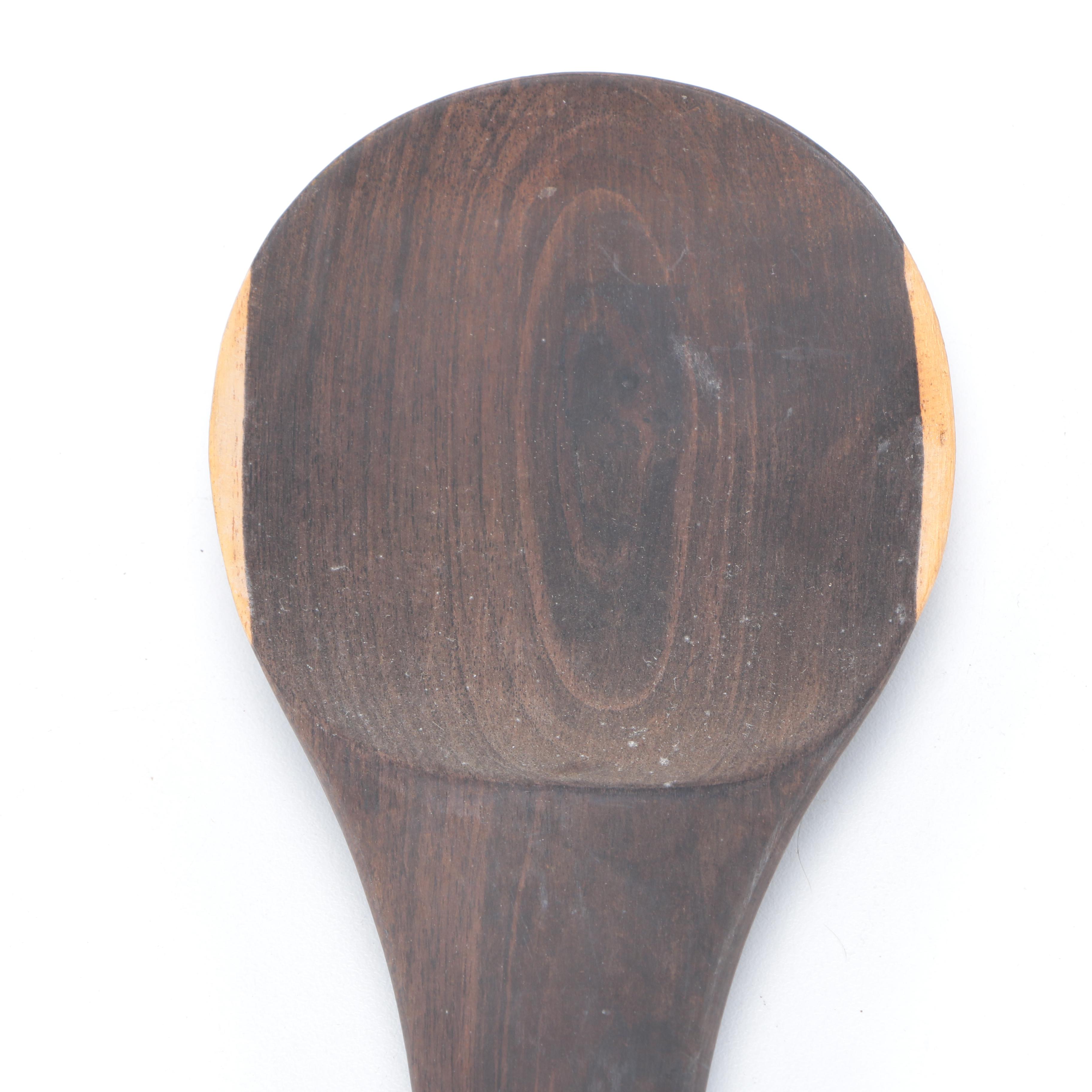 Carved Ethnographic Wooden Serving Utensils