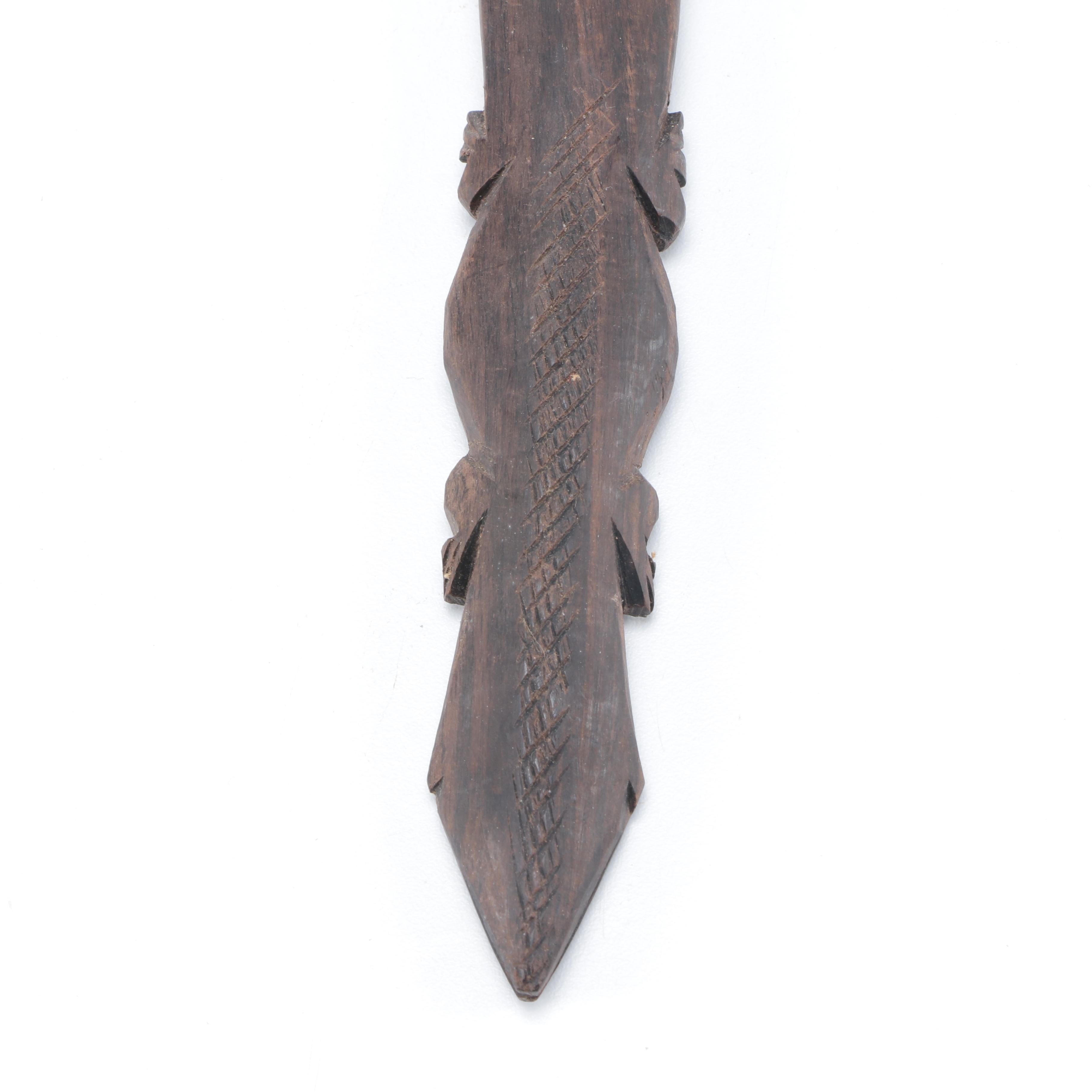 Carved Ethnographic Wooden Serving Utensils