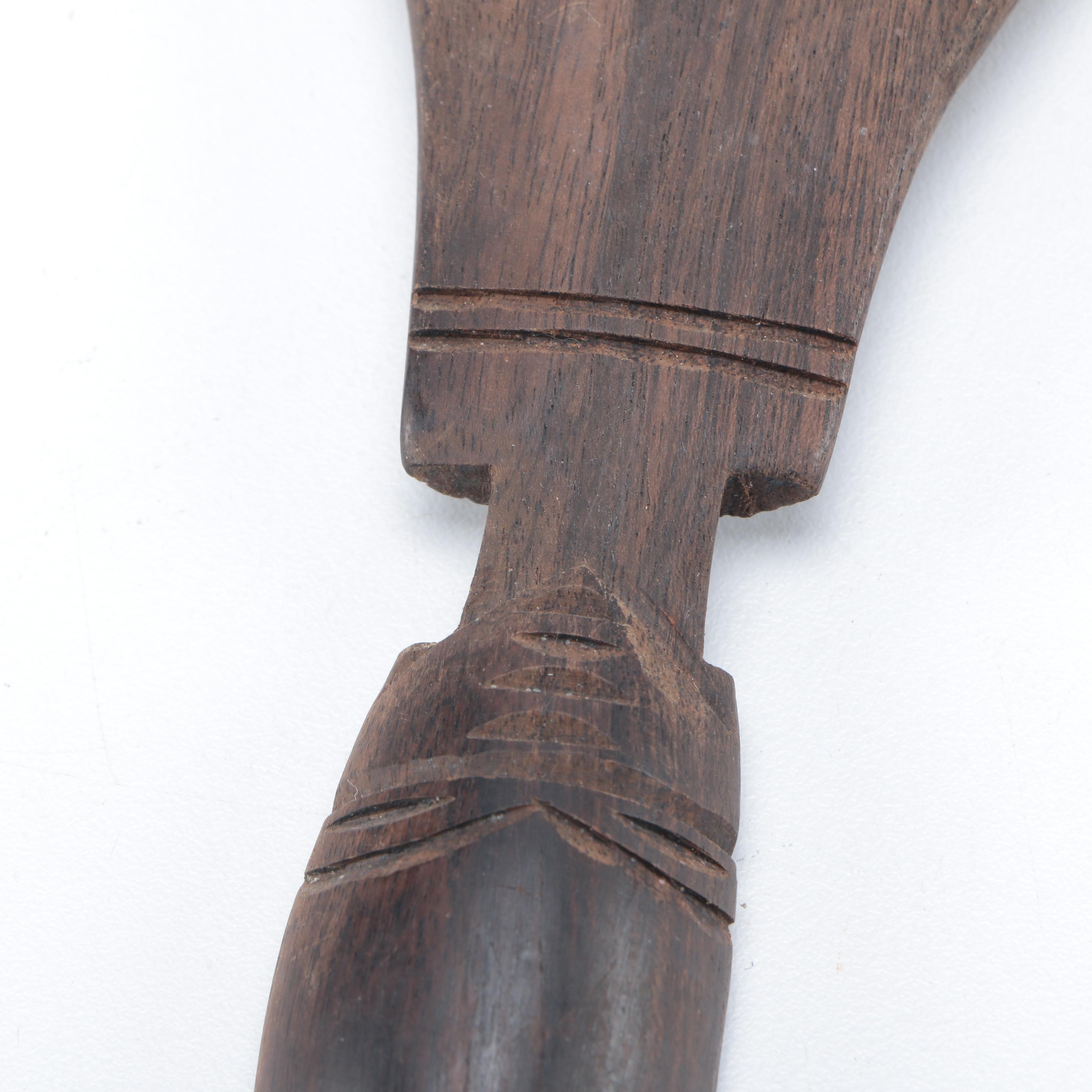 Carved Ethnographic Wooden Serving Utensils