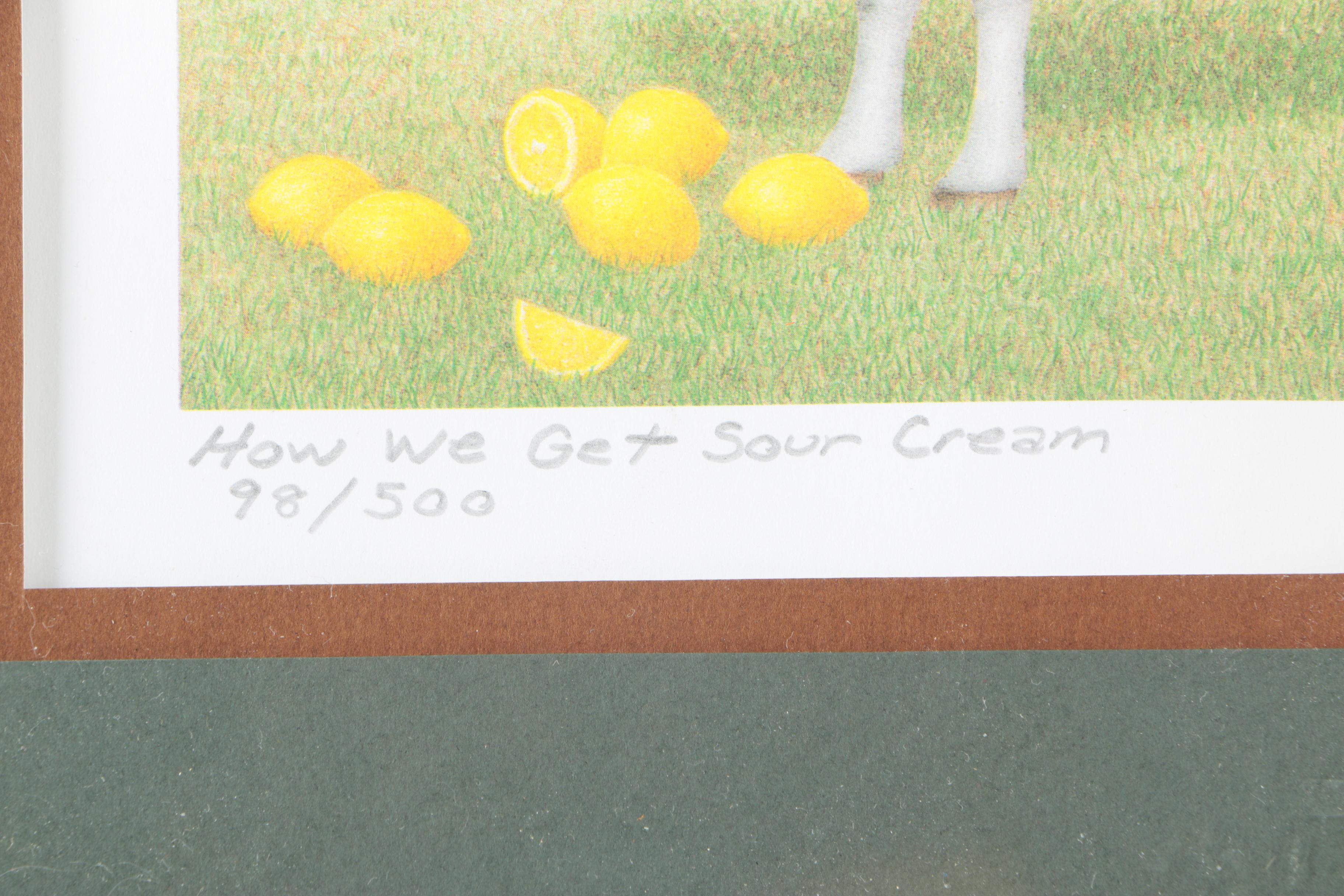 Bruce Garrabrandt Limited Edition Offset Lithograph on Paper "How We Get Sour Cream"