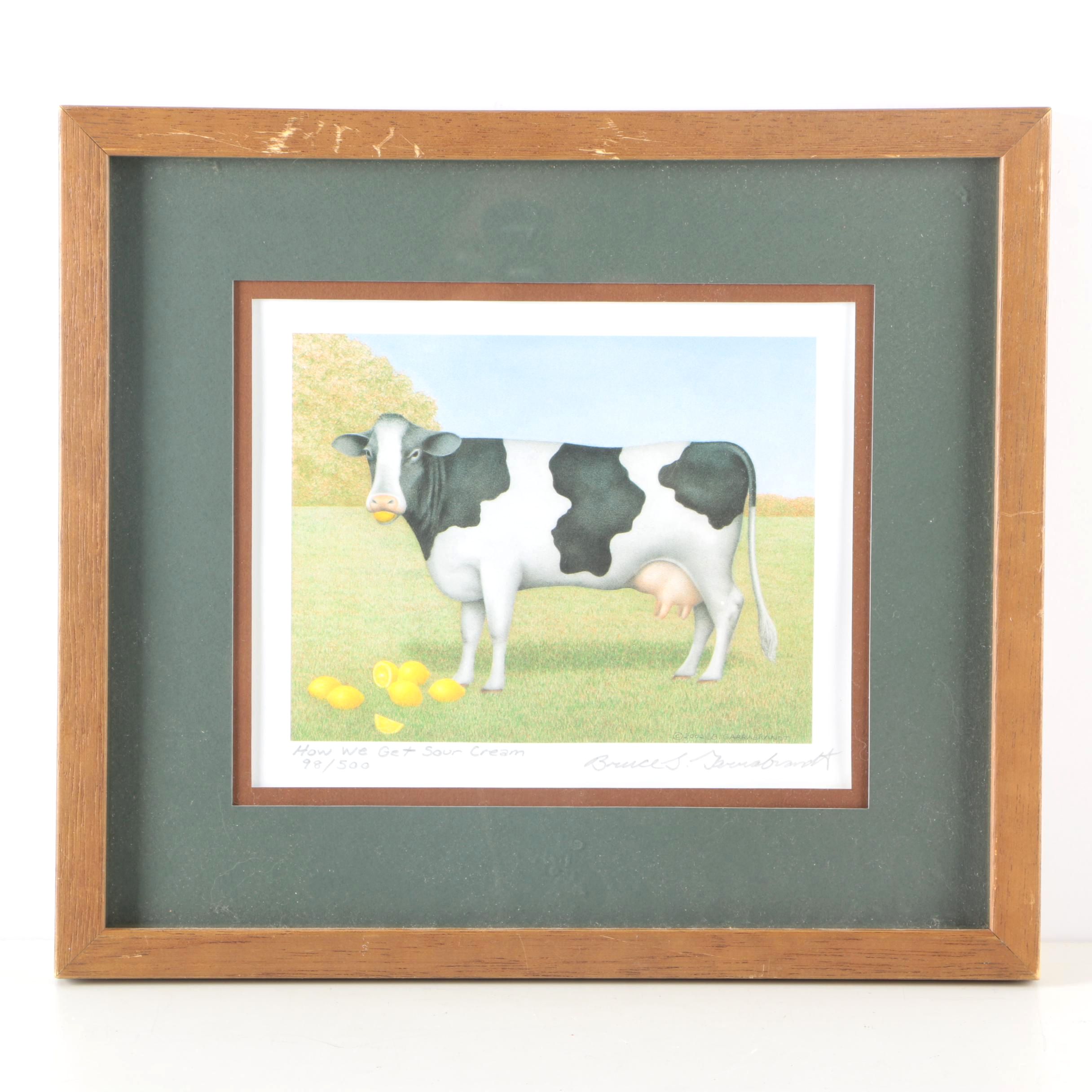 Bruce Garrabrandt Limited Edition Offset Lithograph on Paper "How We Get Sour Cream"