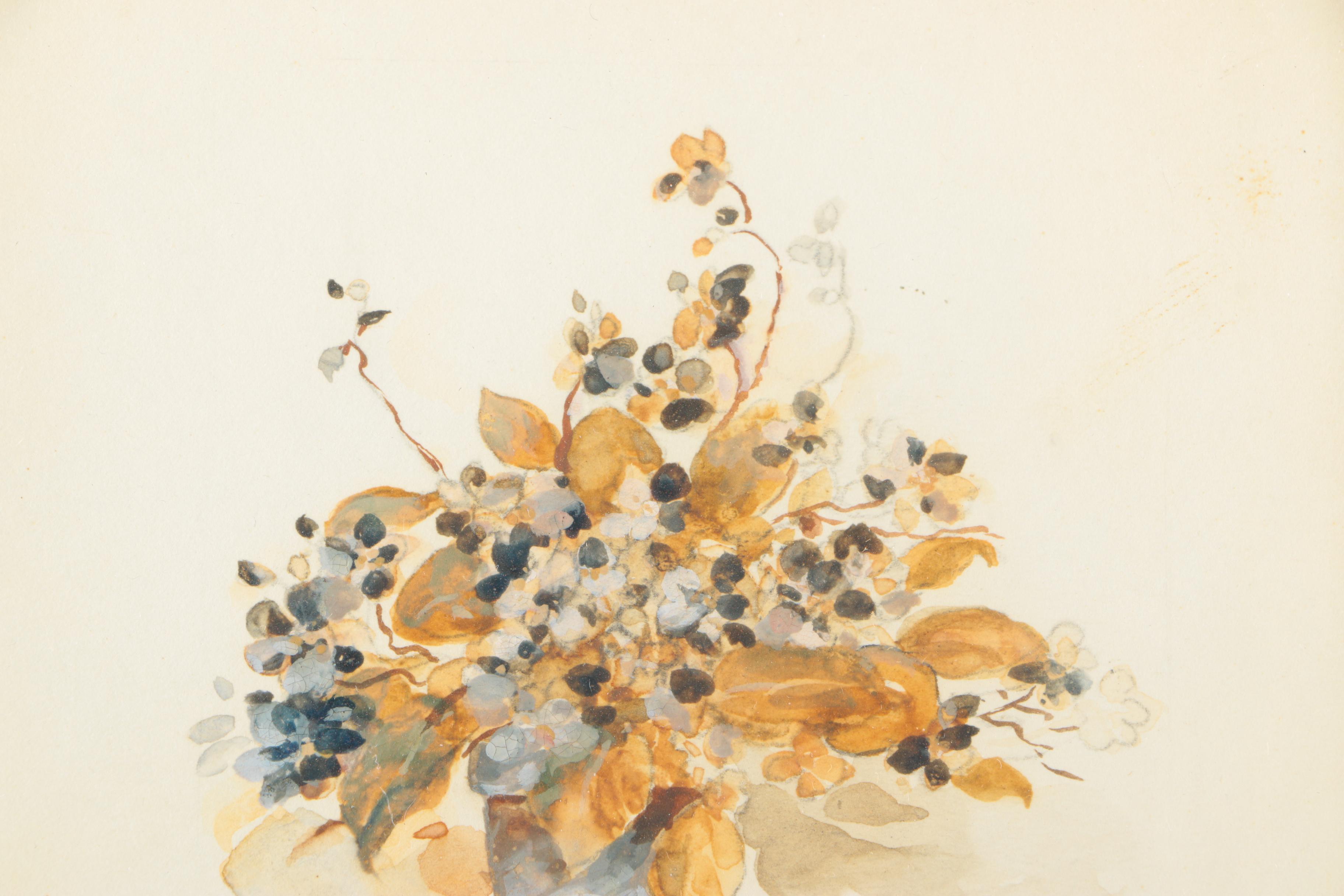 B.E. Schmidt 1961 Floral Gouache and Watercolor on Paper
