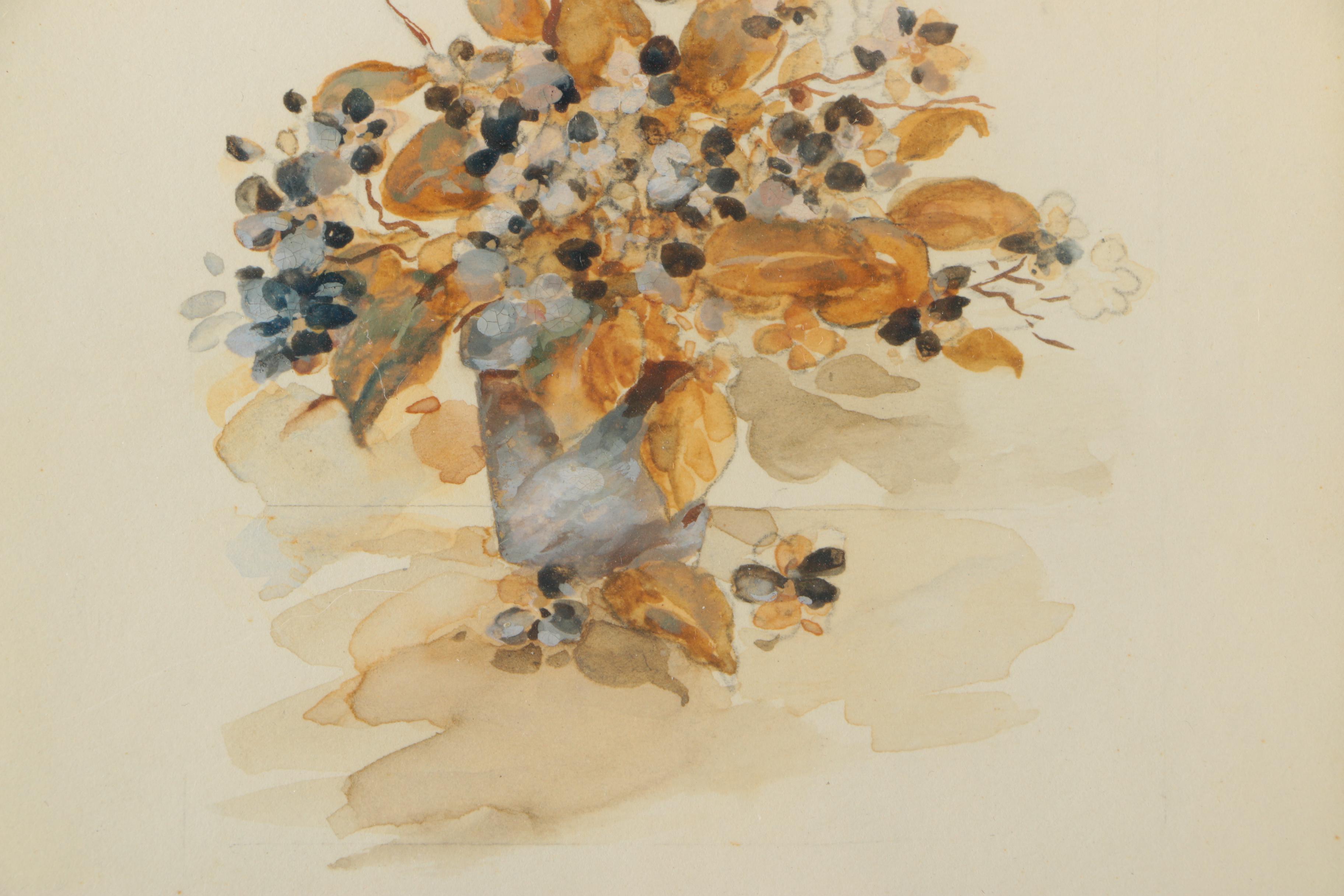 B.E. Schmidt 1961 Floral Gouache and Watercolor on Paper