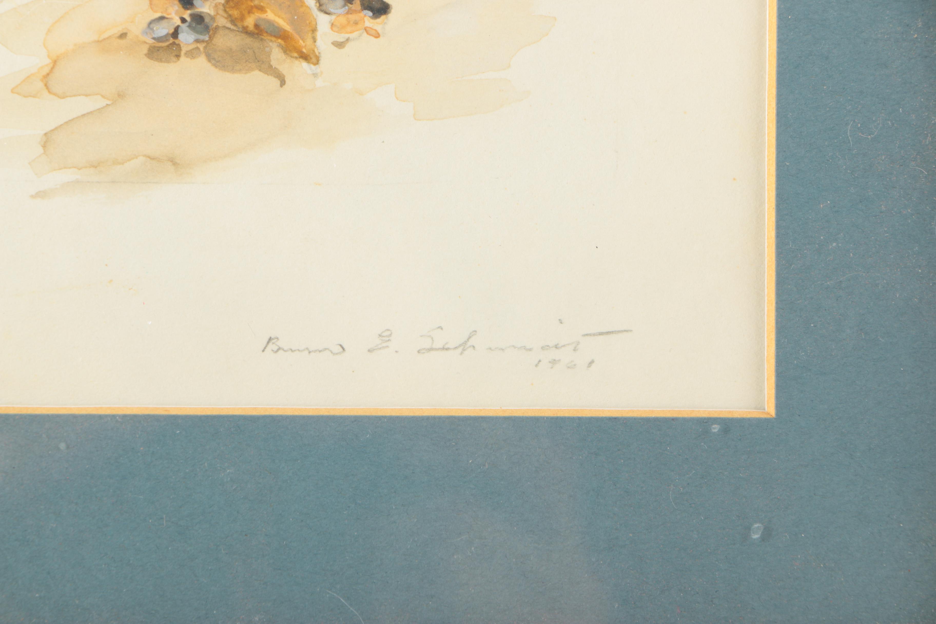 B.E. Schmidt 1961 Floral Gouache and Watercolor on Paper