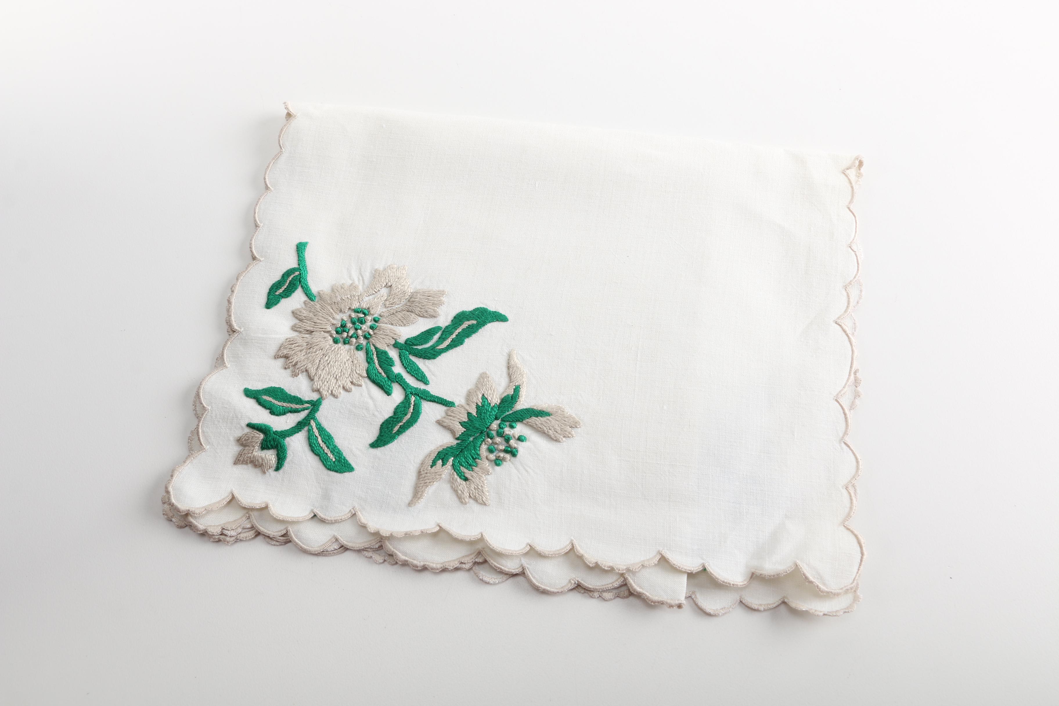 Vintage Floral Linen Placemats and Napkins