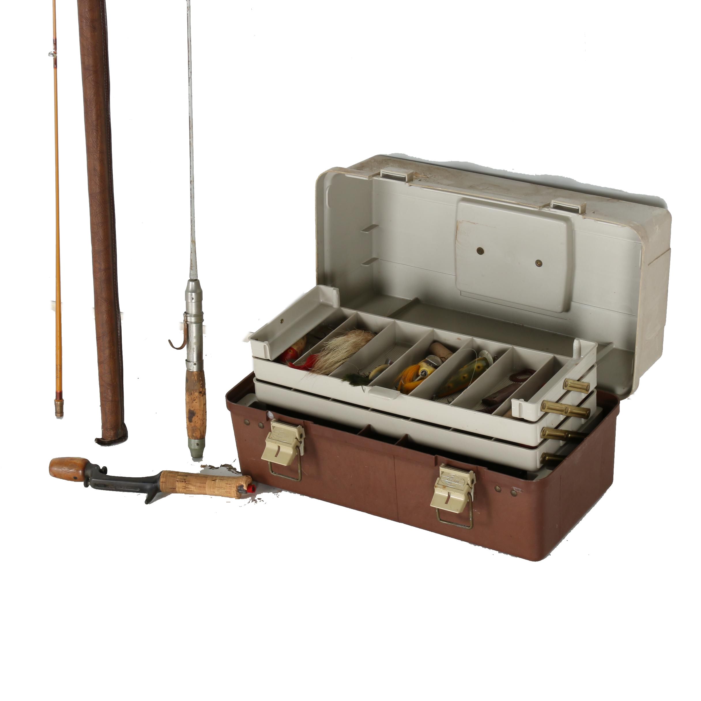 Assorted Fishing Lures and Rods