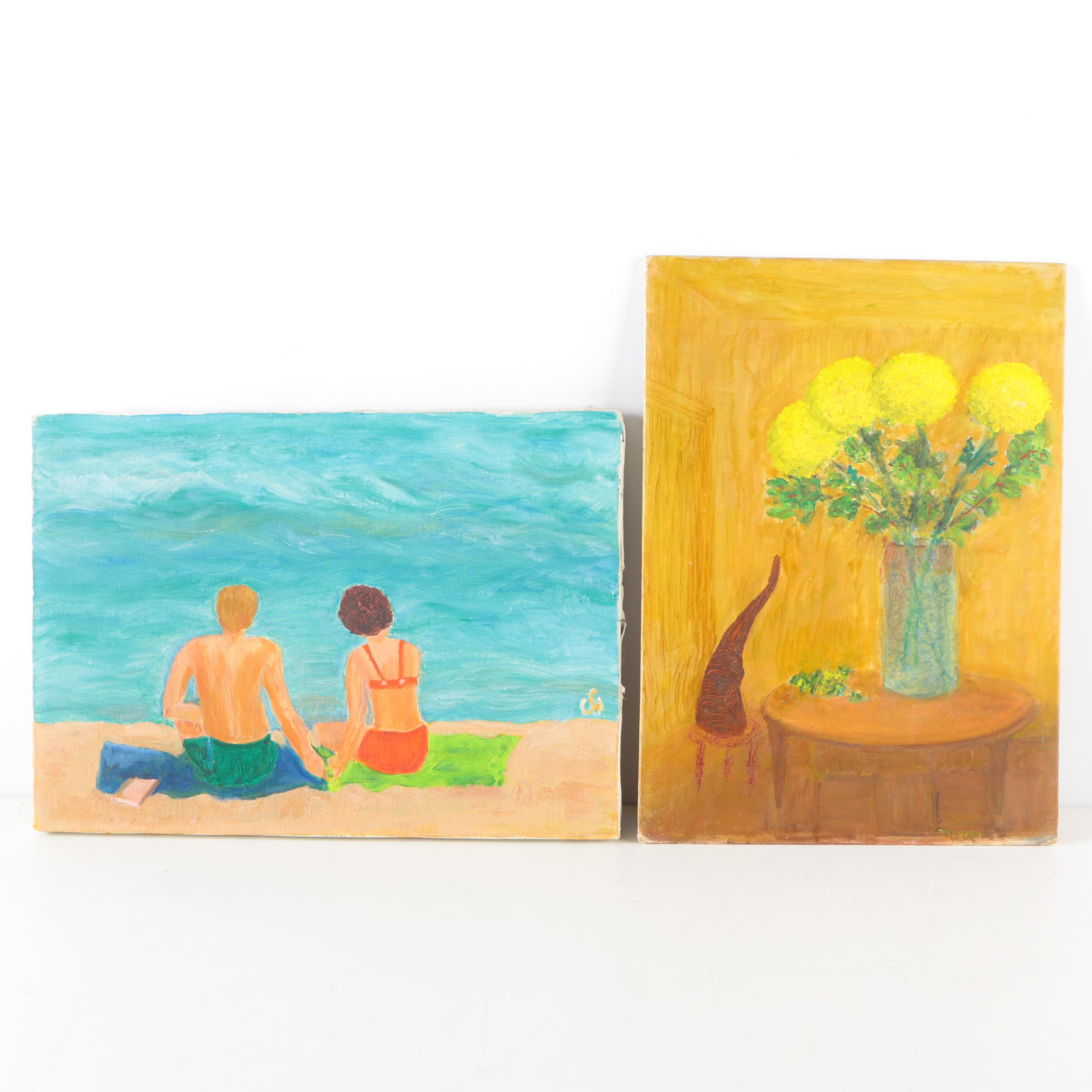 Eugenie Weinberg Acrylic Paintings on Canvas and Board