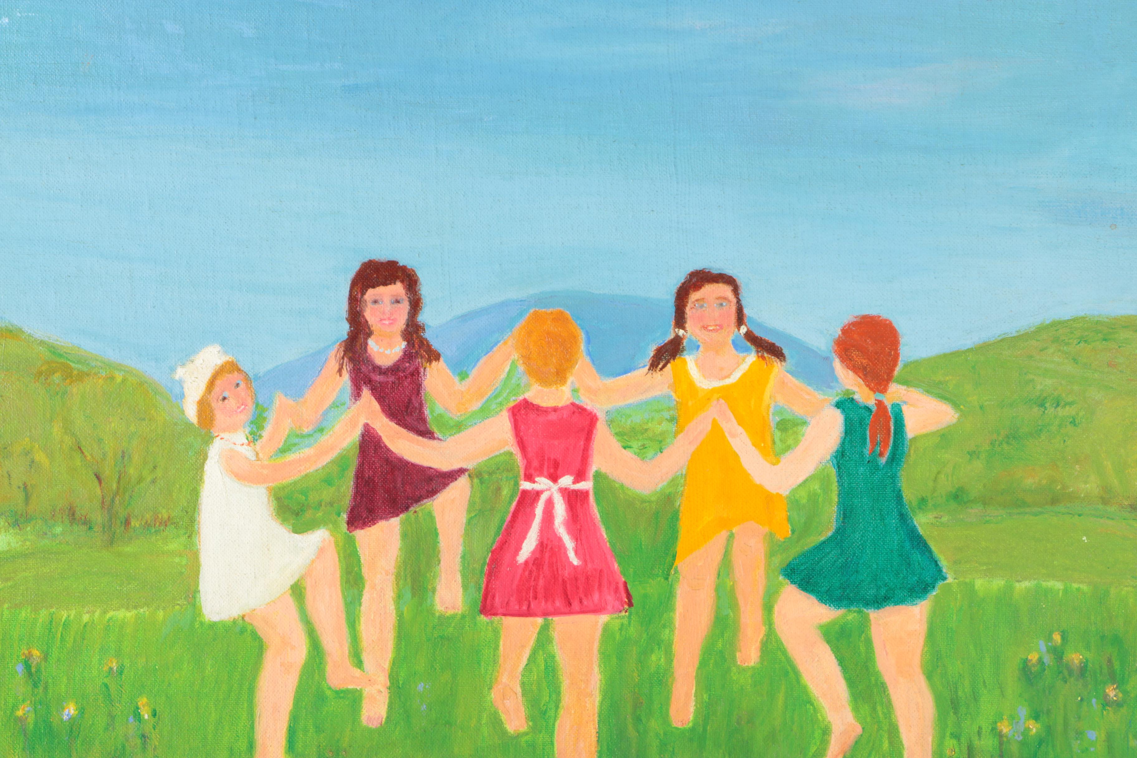 Eugenie Weinberg Mid-Century Acrylic Paintings on Canvas Board