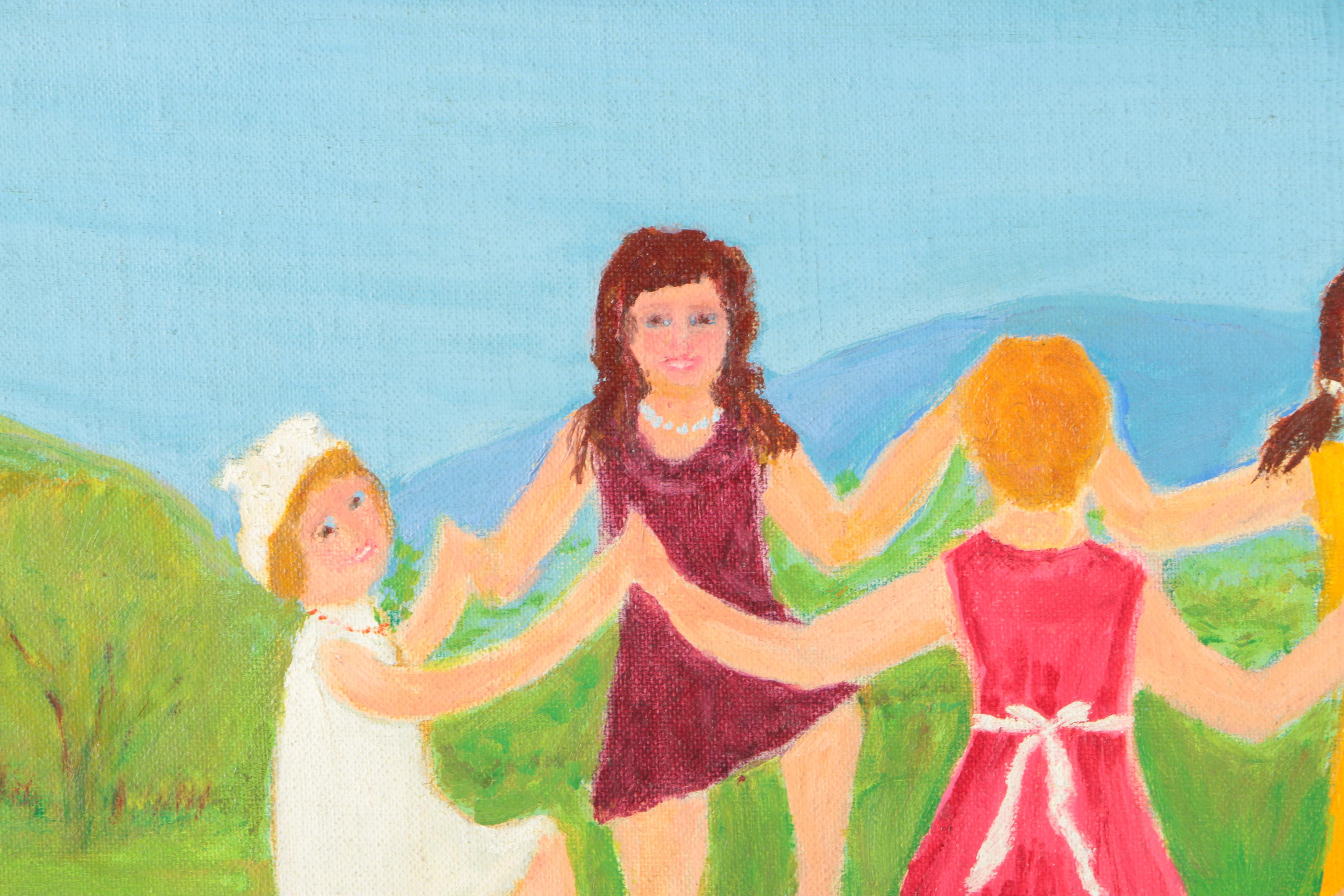 Eugenie Weinberg Mid-Century Acrylic Paintings on Canvas Board