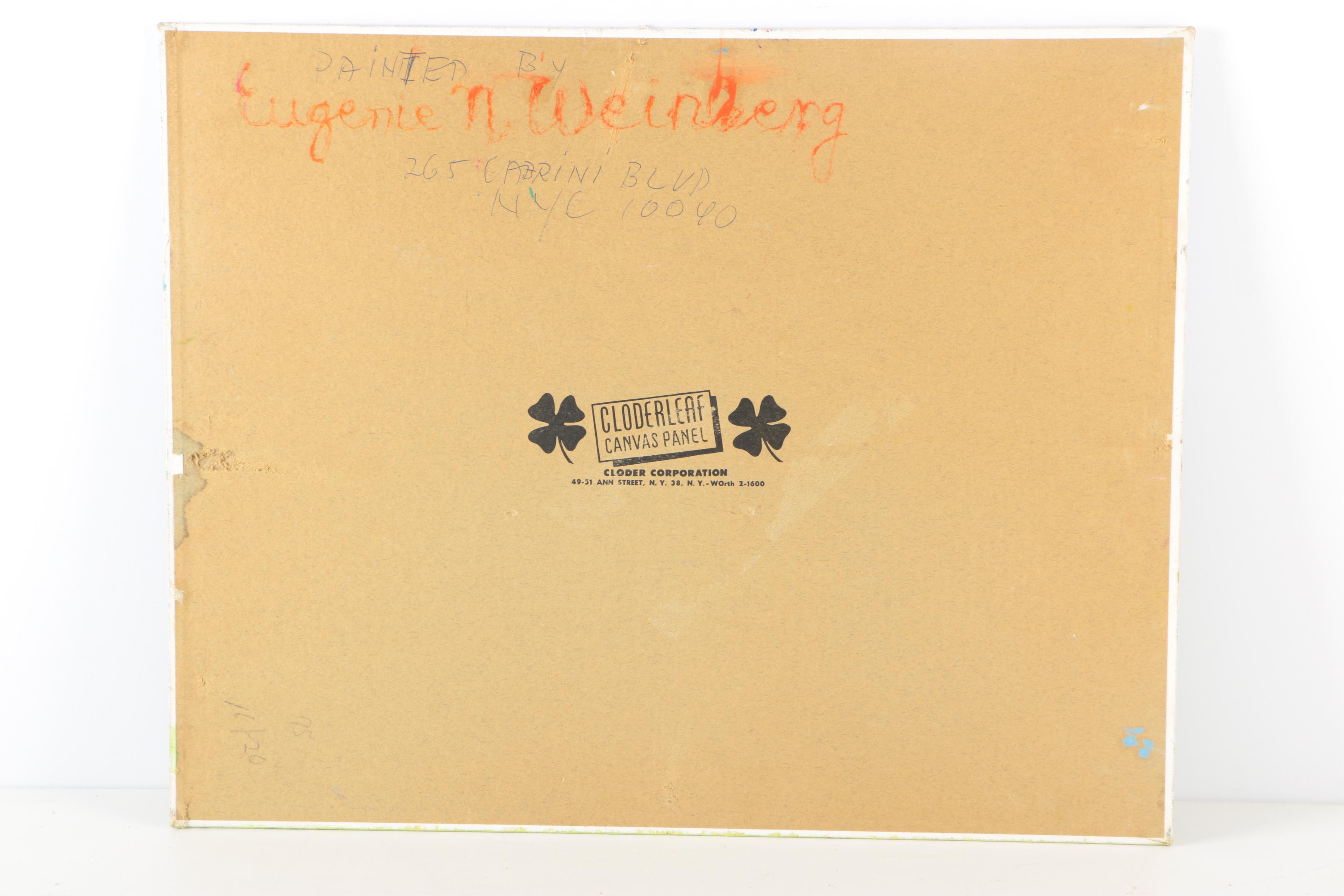 Eugenie Weinberg Mid-Century Acrylic Paintings on Canvas Board