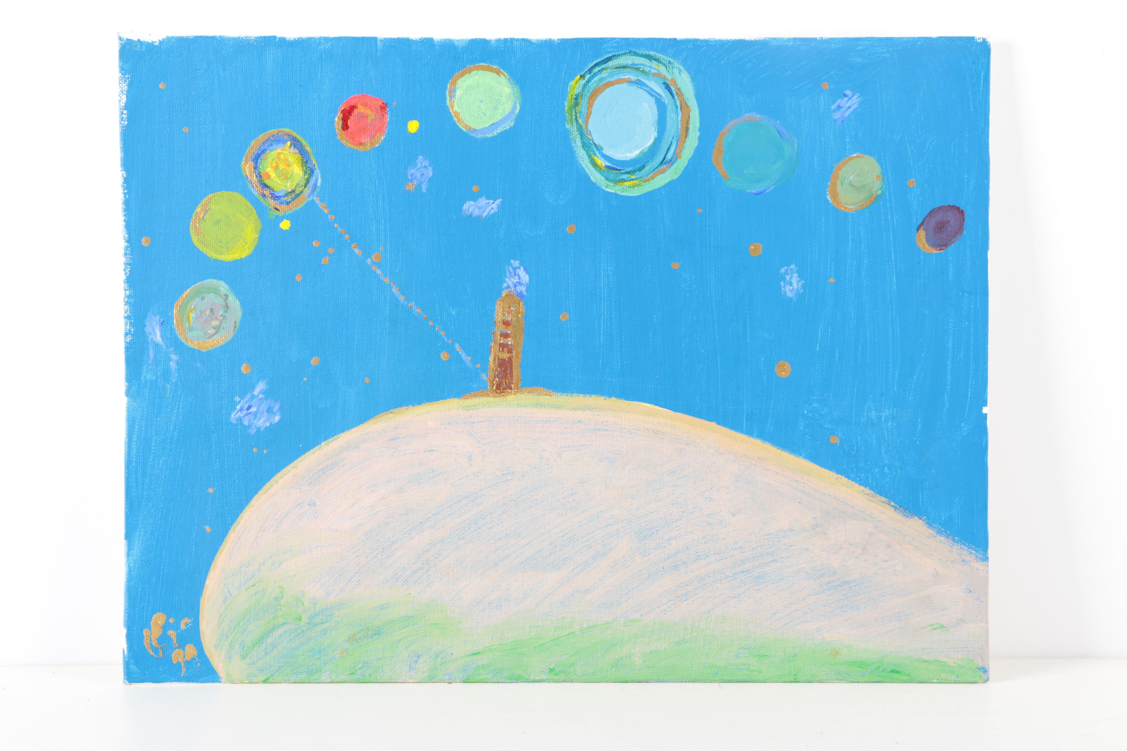 Eugenie Weinberg Mid-Century Acrylic Paintings on Canvas Board