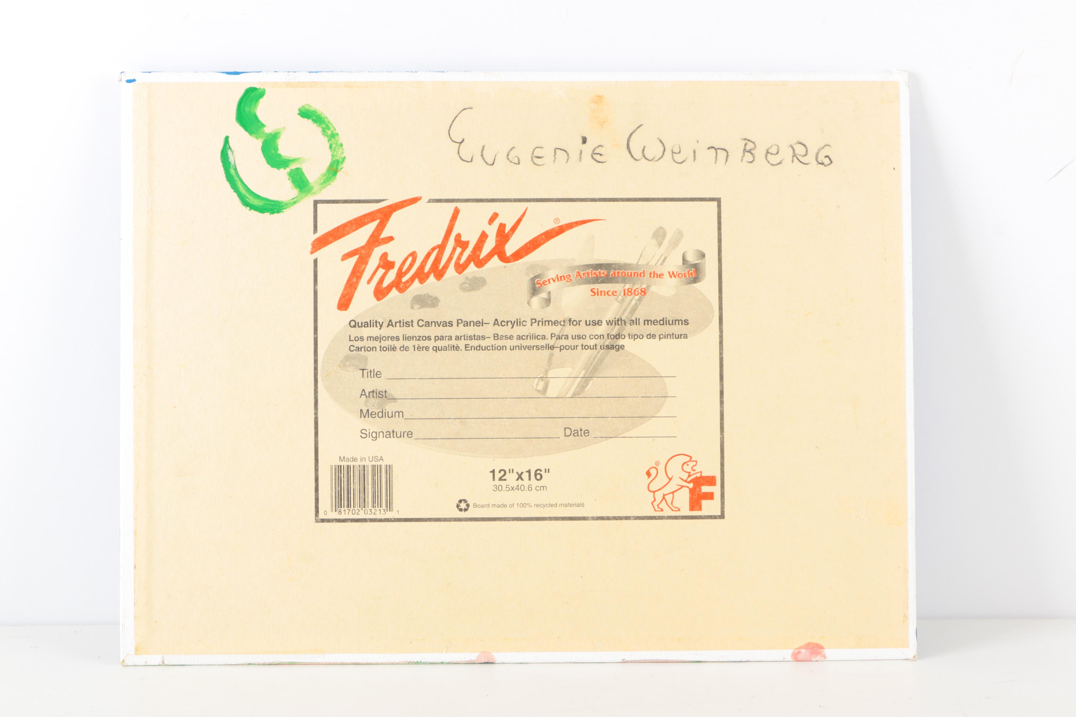 Eugenie Weinberg Mid-Century Acrylic Paintings on Canvas Board