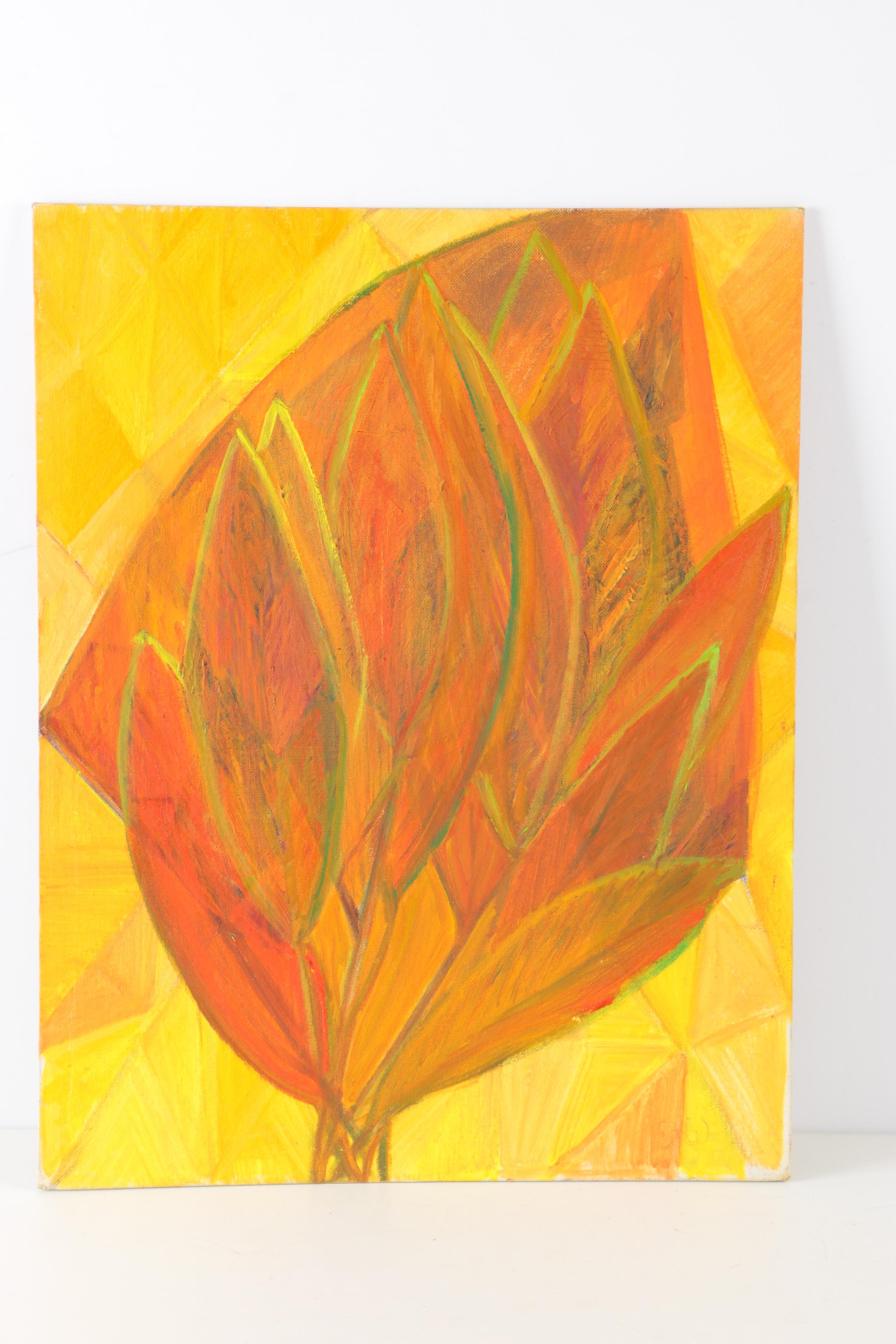 Eugenie Weinberg Mid-Century Acrylic Paintings on Canvas Board