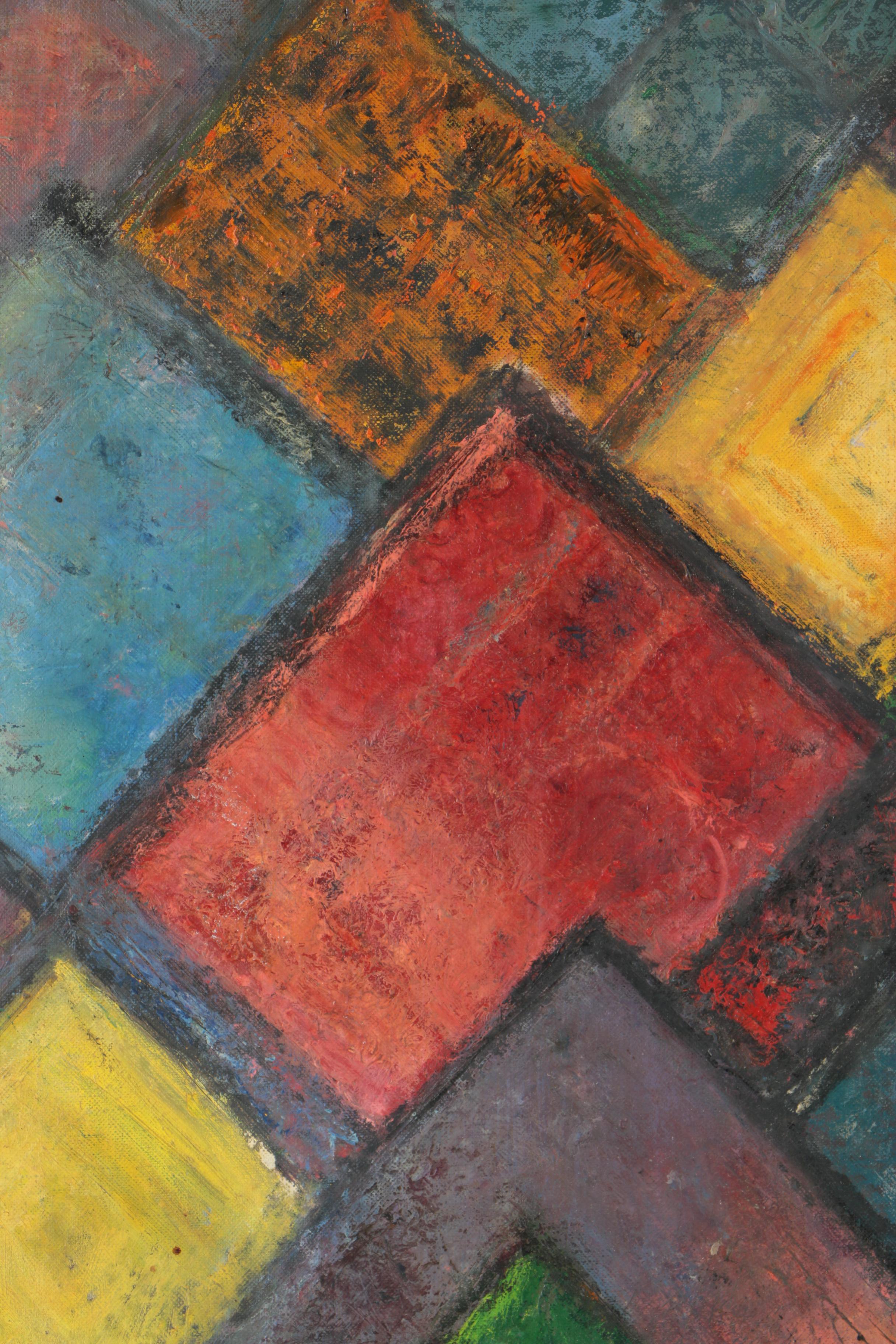 Eugenie Weinberg Mid-Century Acrylic Paintings on Canvas Board