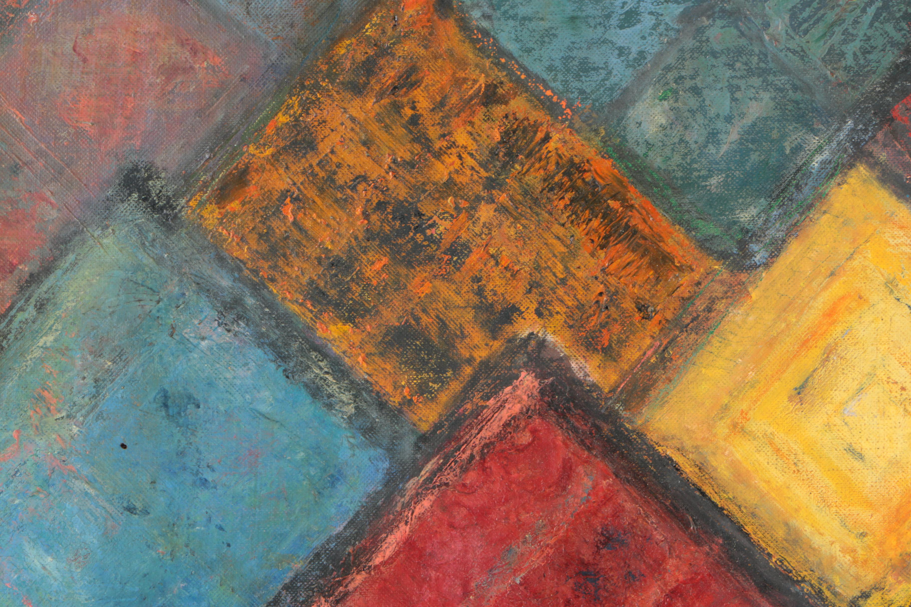 Eugenie Weinberg Mid-Century Acrylic Paintings on Canvas Board