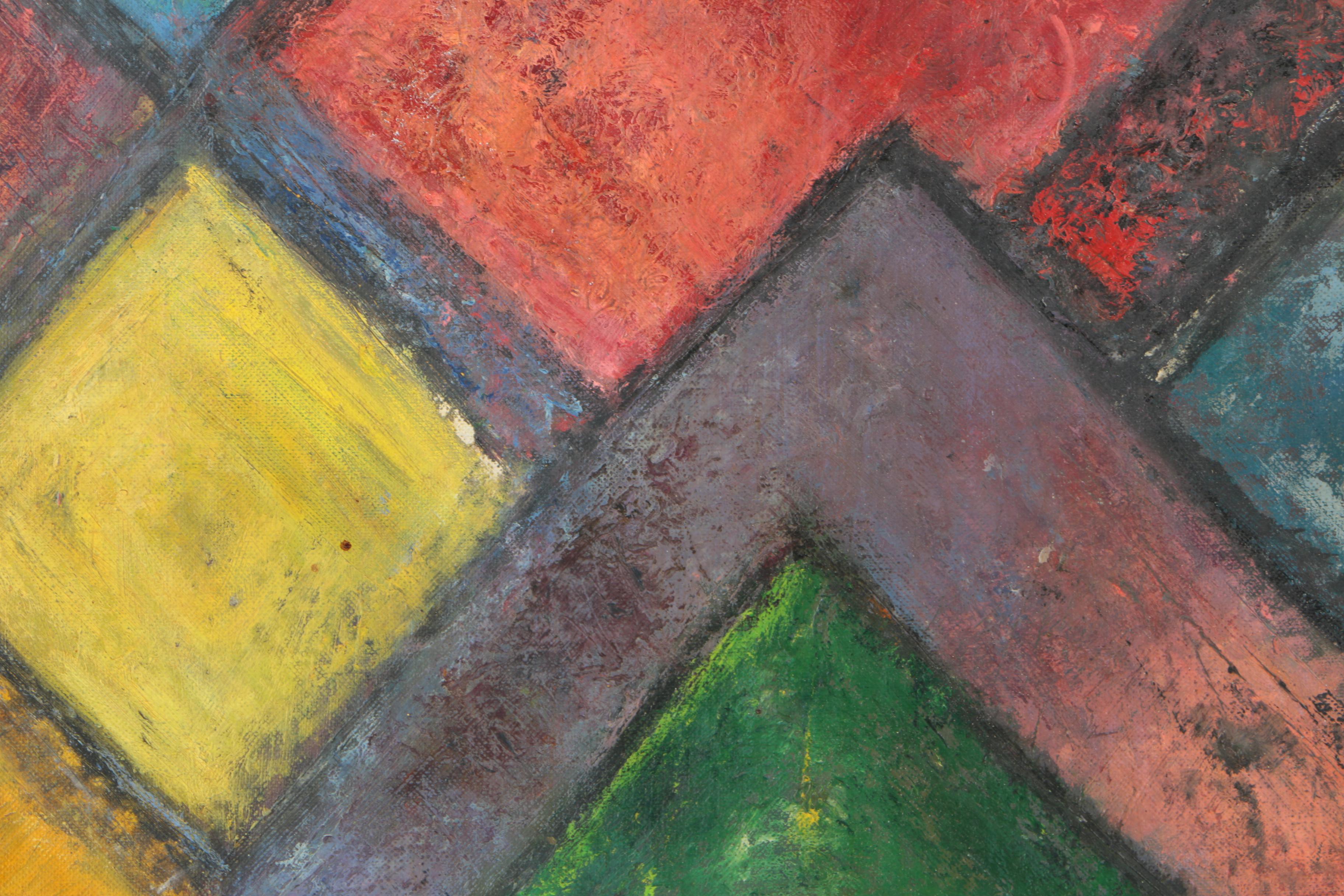 Eugenie Weinberg Mid-Century Acrylic Paintings on Canvas Board