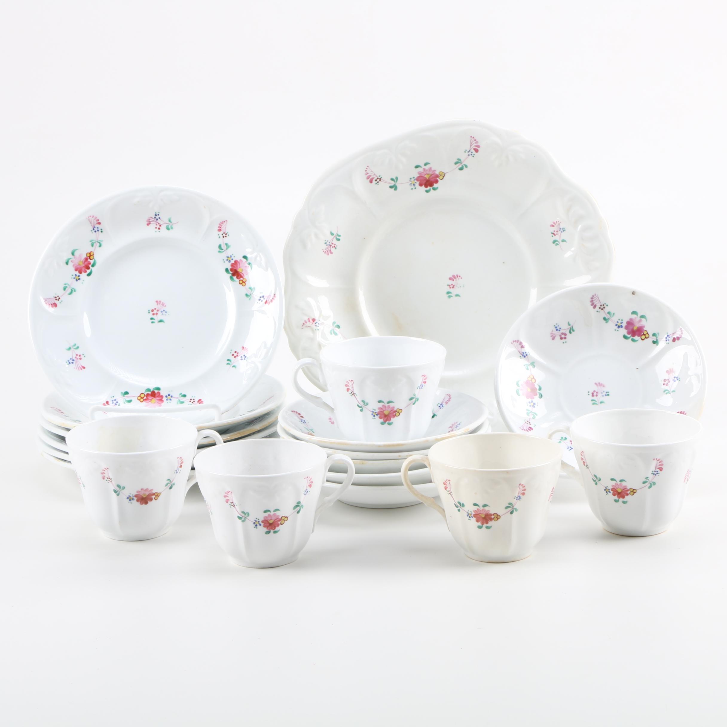 Hand Painted Tea Cups and Dessert Plates