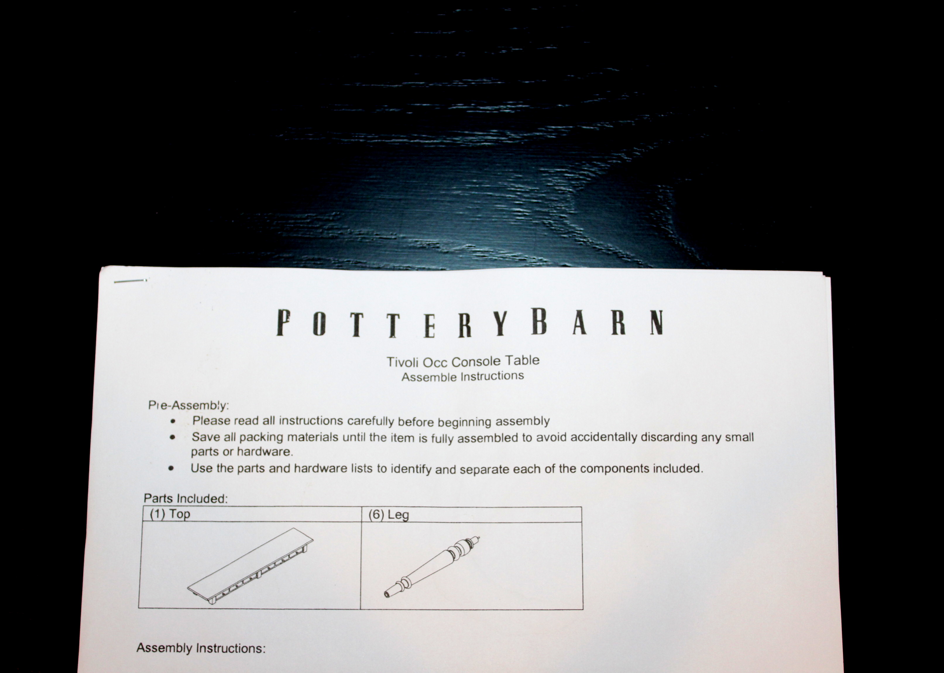 Pottery Barn "Tivoli" Console Table