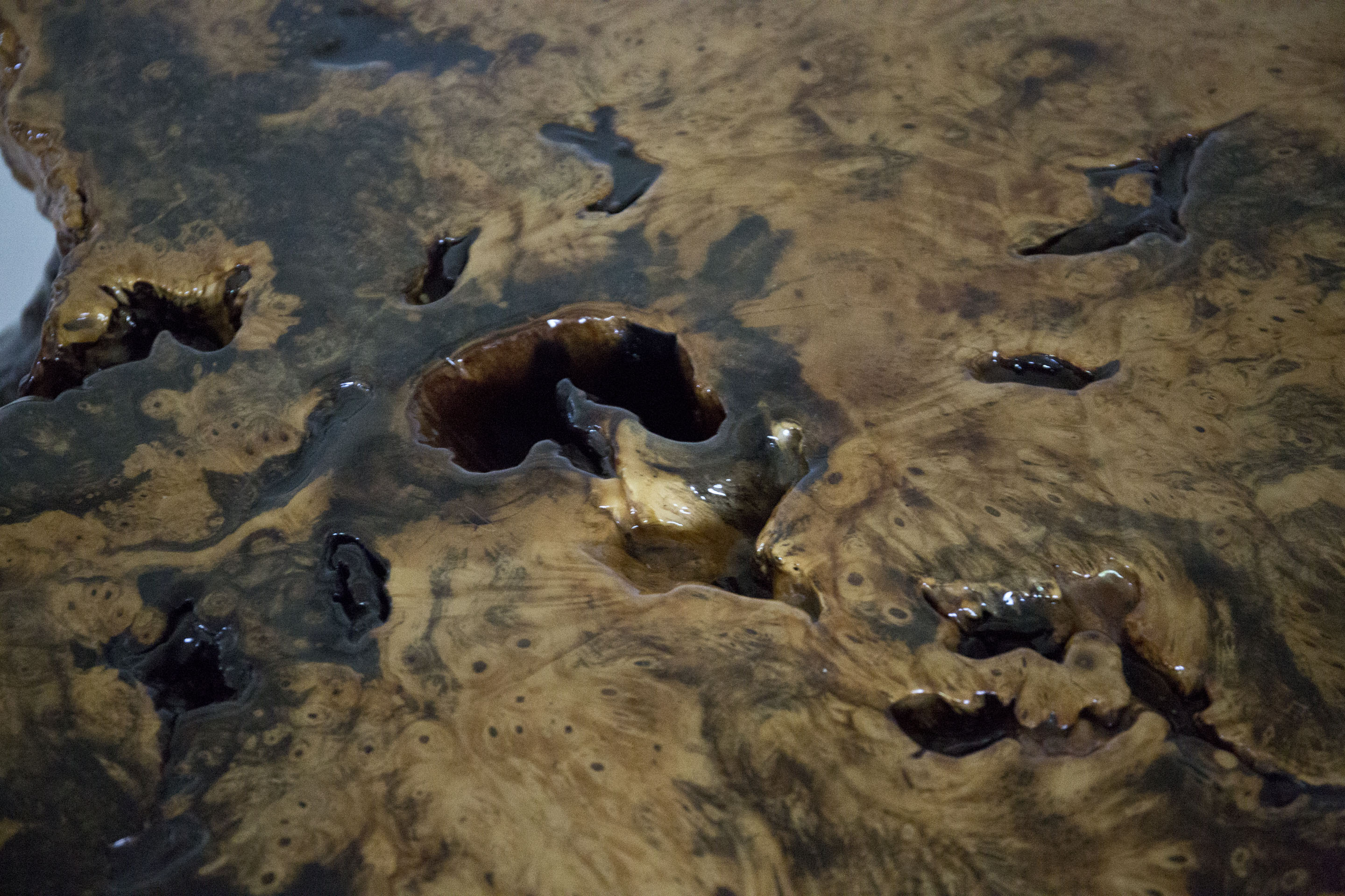 Epoxied Buckeye Burl Coffee Table by Wheeler