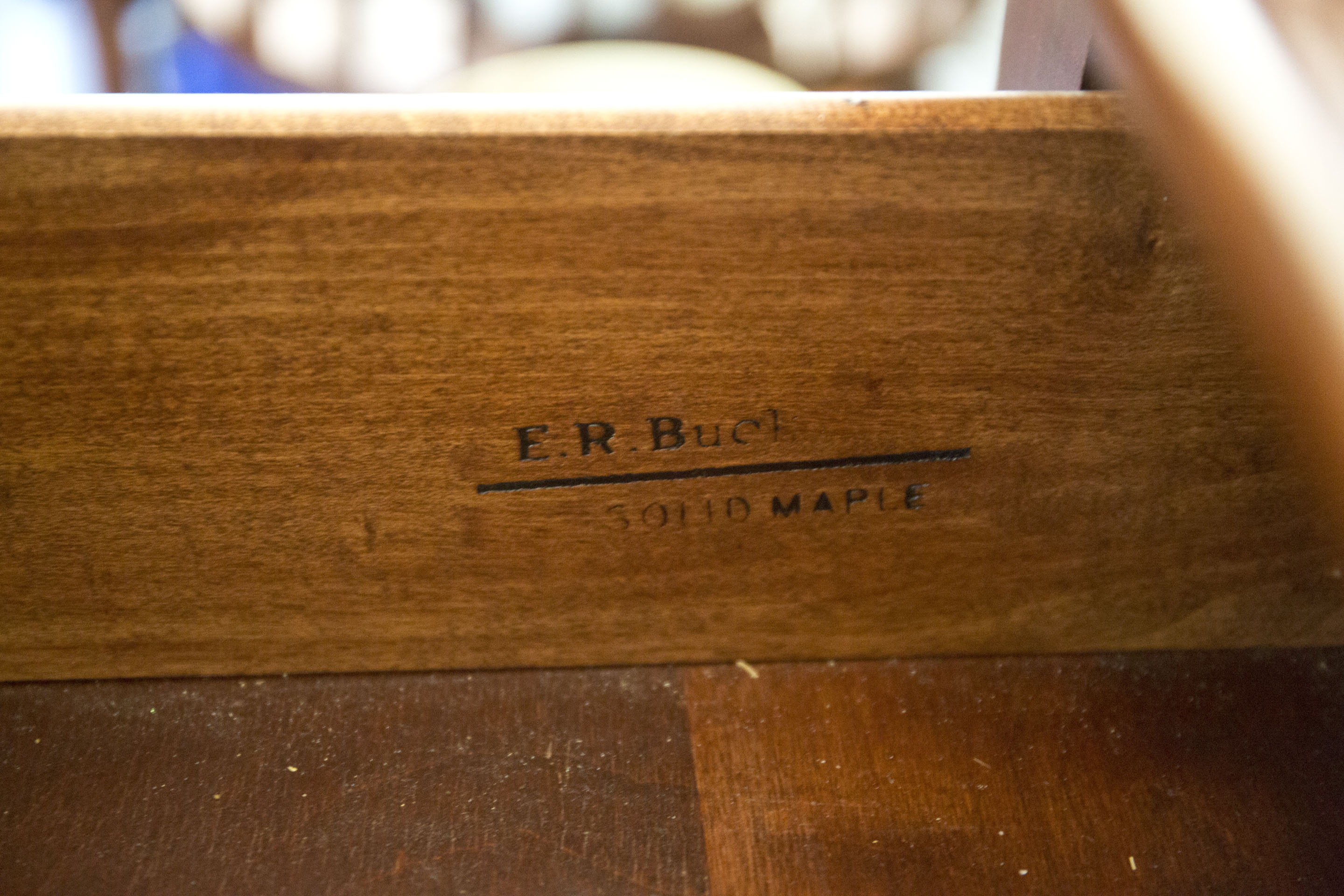 Vintage Solid Maple Chippendale Style Buffet from E. R. Buck