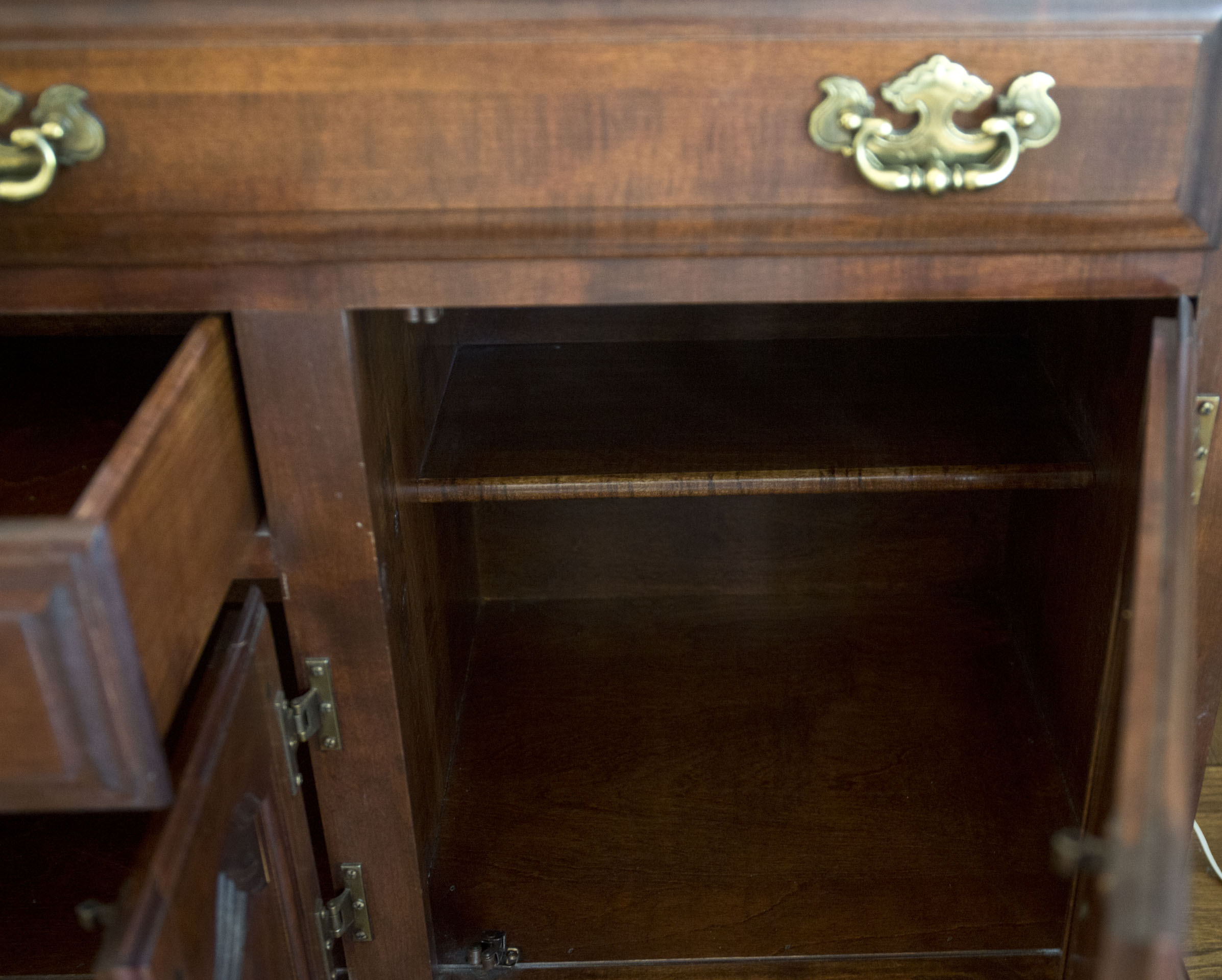 Vintage Solid Maple Chippendale Style Buffet from E. R. Buck