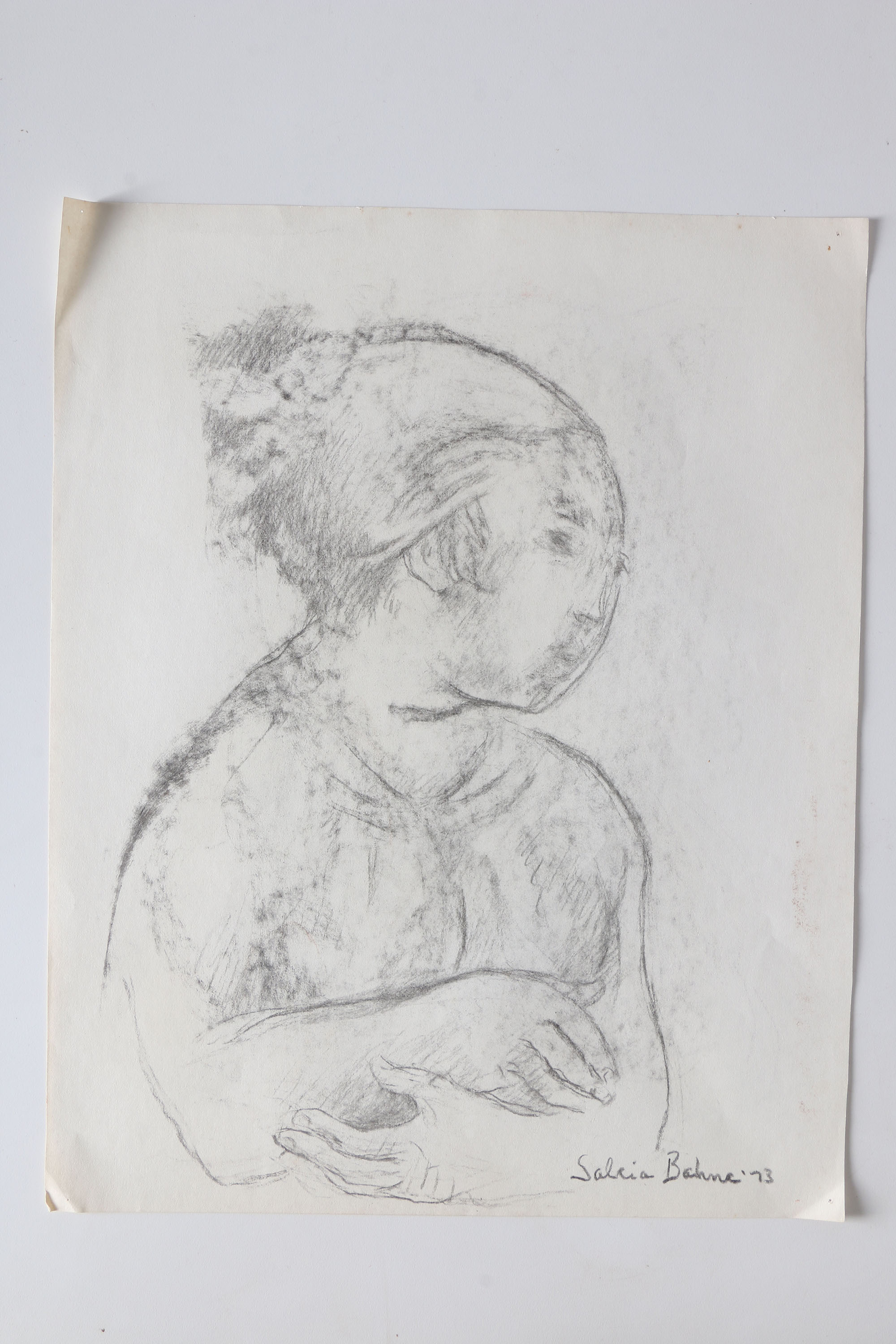 Circa 1970s Salcia Bahnc Original Figure Drawings
