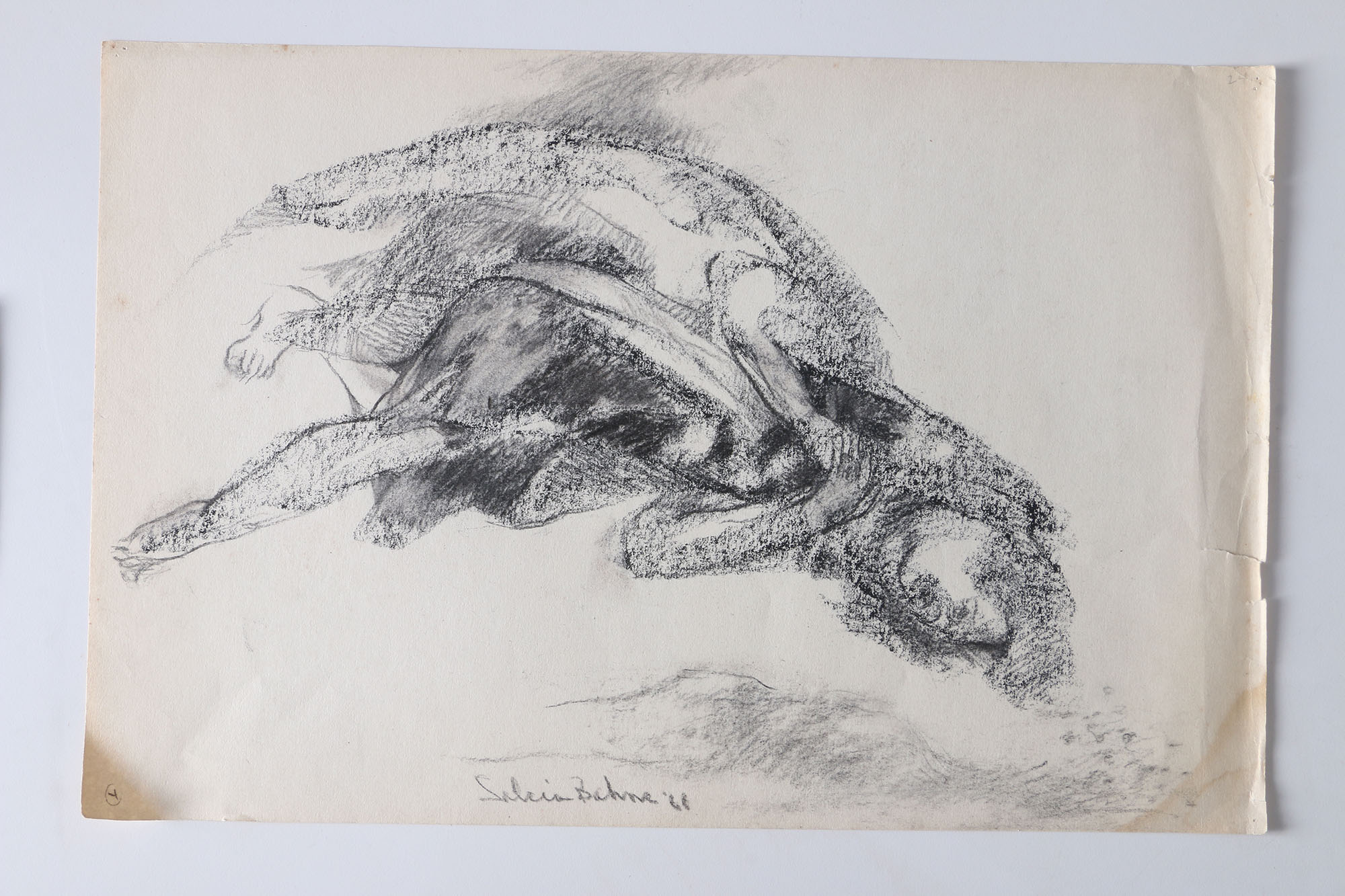 Circa 1970s Salcia Bahnc Original Figure Drawings