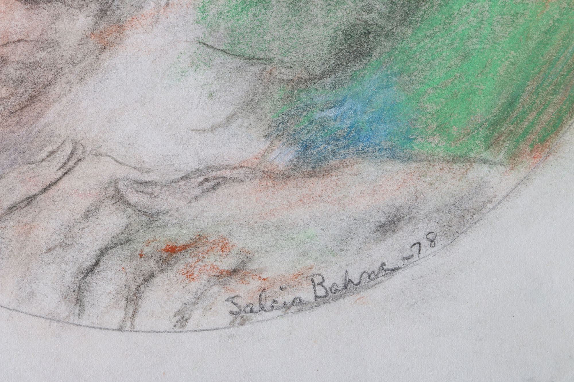 Circa 1970s Salcia Bahnc Original Figure Drawings