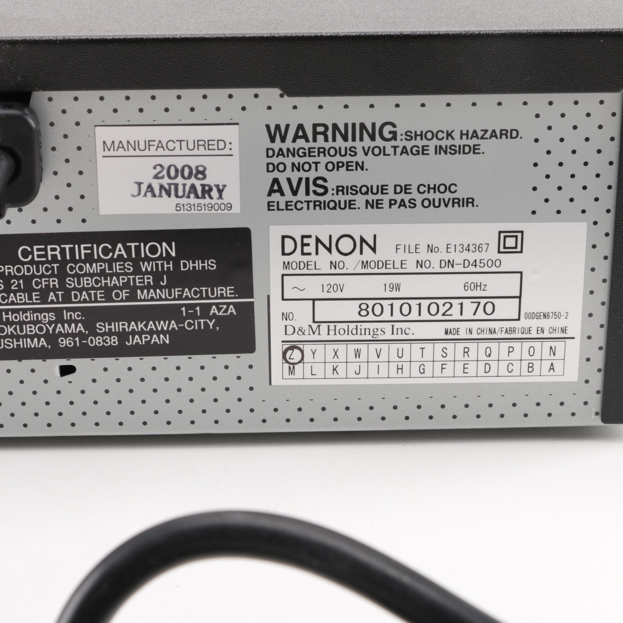 Denon DN-D4500 CD and MP3 Player with Control Unit