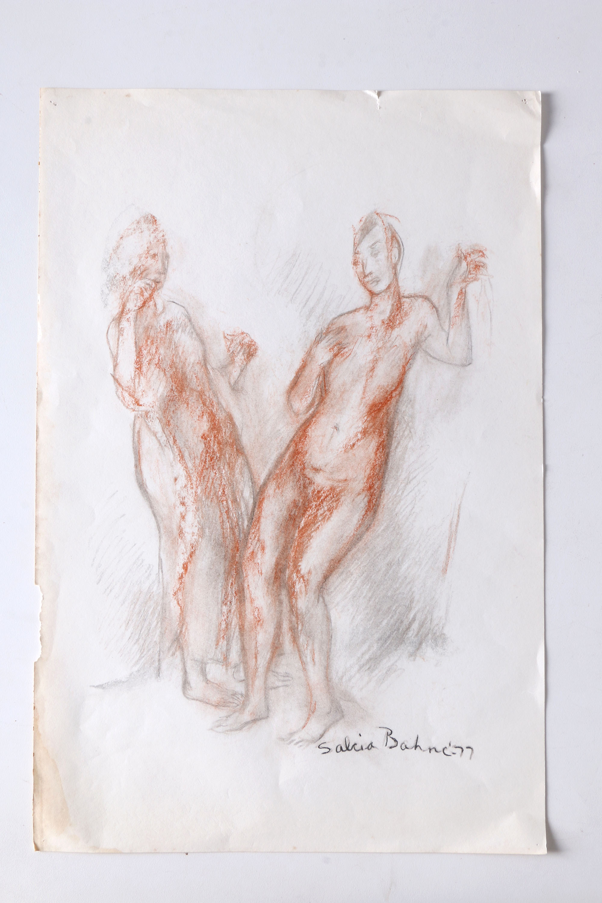 Salcia Bahnc Charcoal and Pastel Figure Drawings