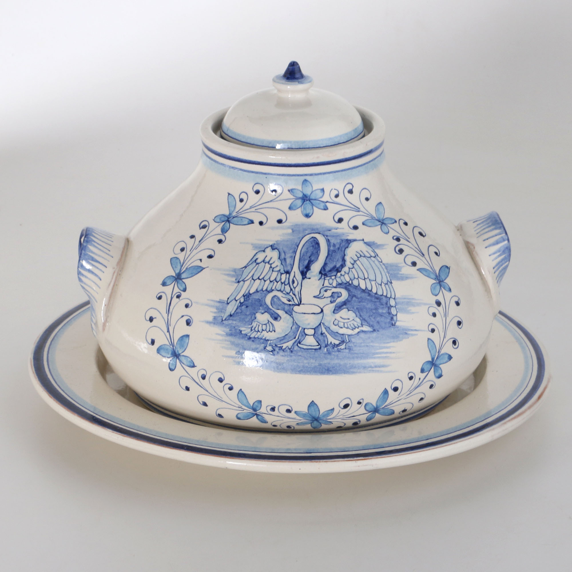 Ceramic Lidded Jar With Underplate
