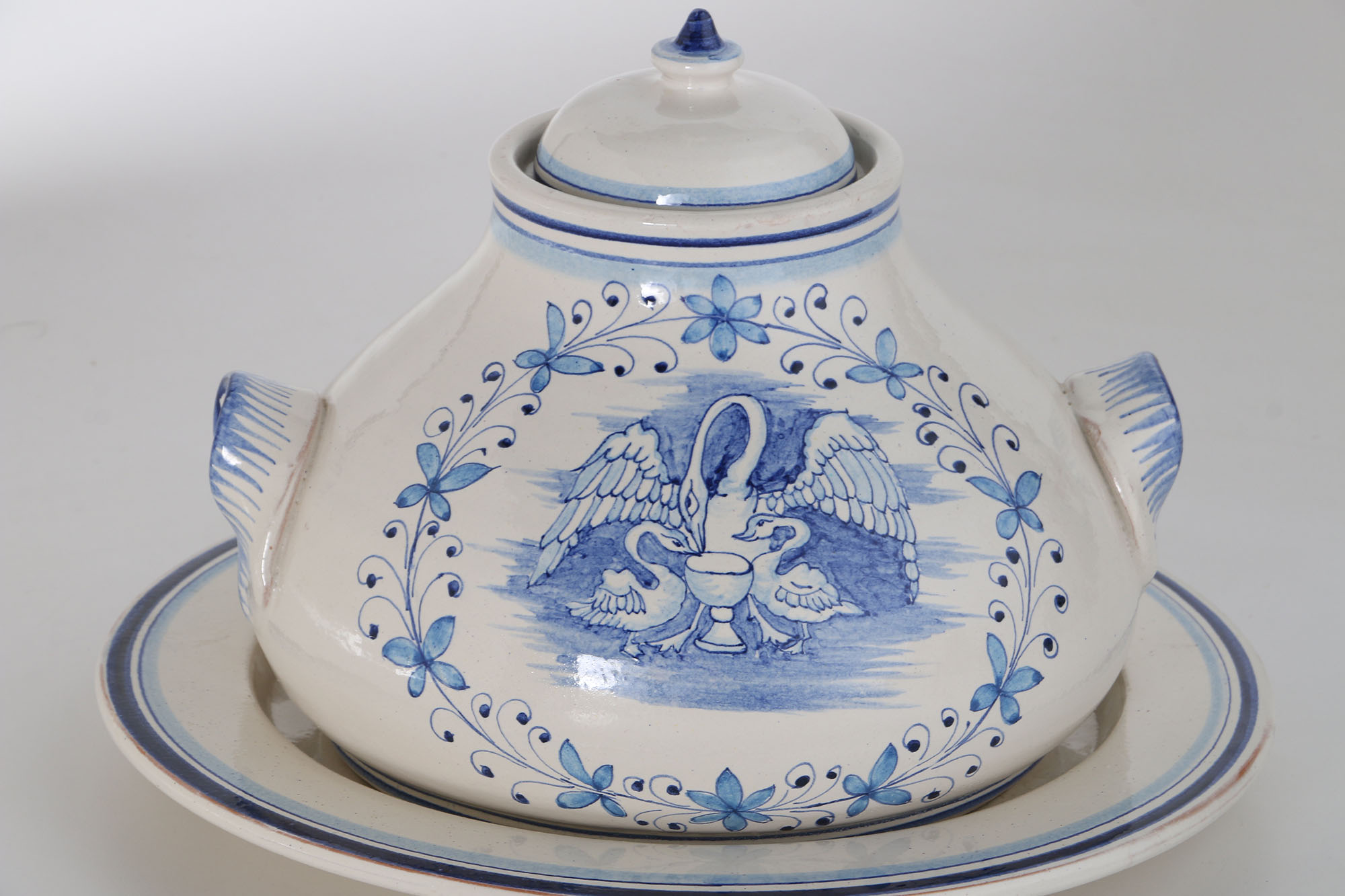 Ceramic Lidded Jar With Underplate