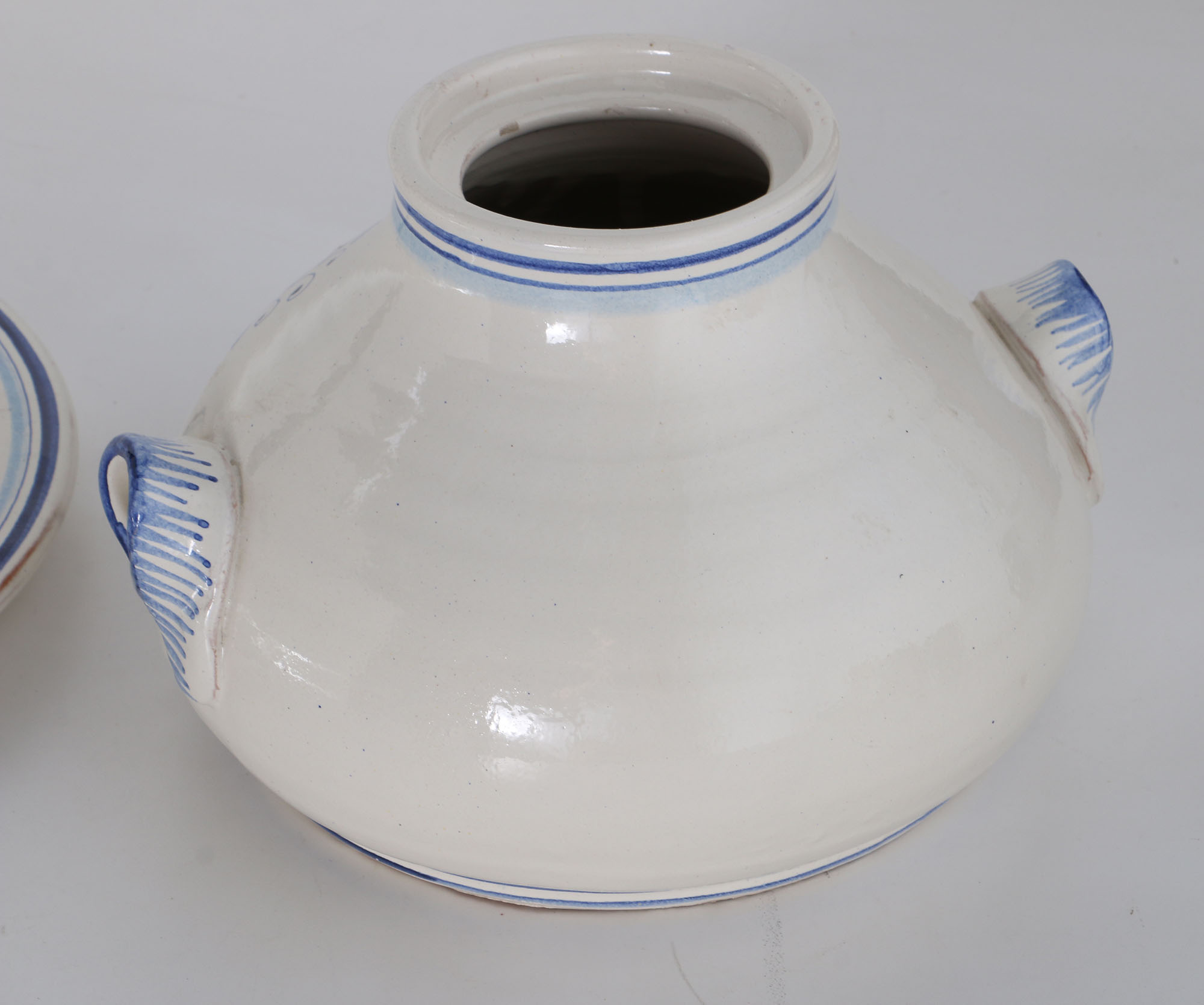 Ceramic Lidded Jar With Underplate