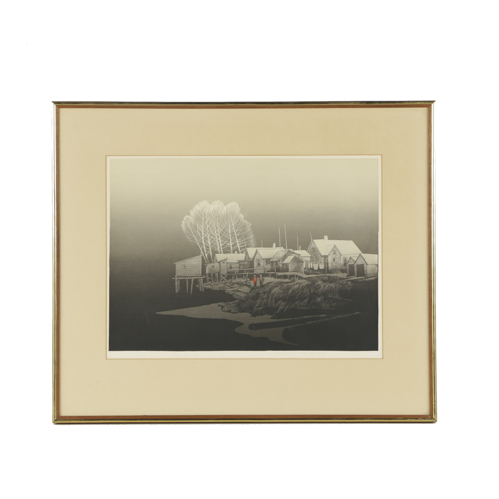 Elton Bennett Serigraph on Paper "Morning on the River"