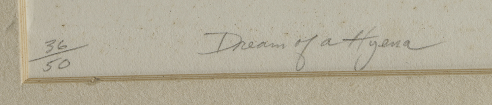 Jack Coughlin Limited Edition Etching on Paper "Dream of a Hyena"