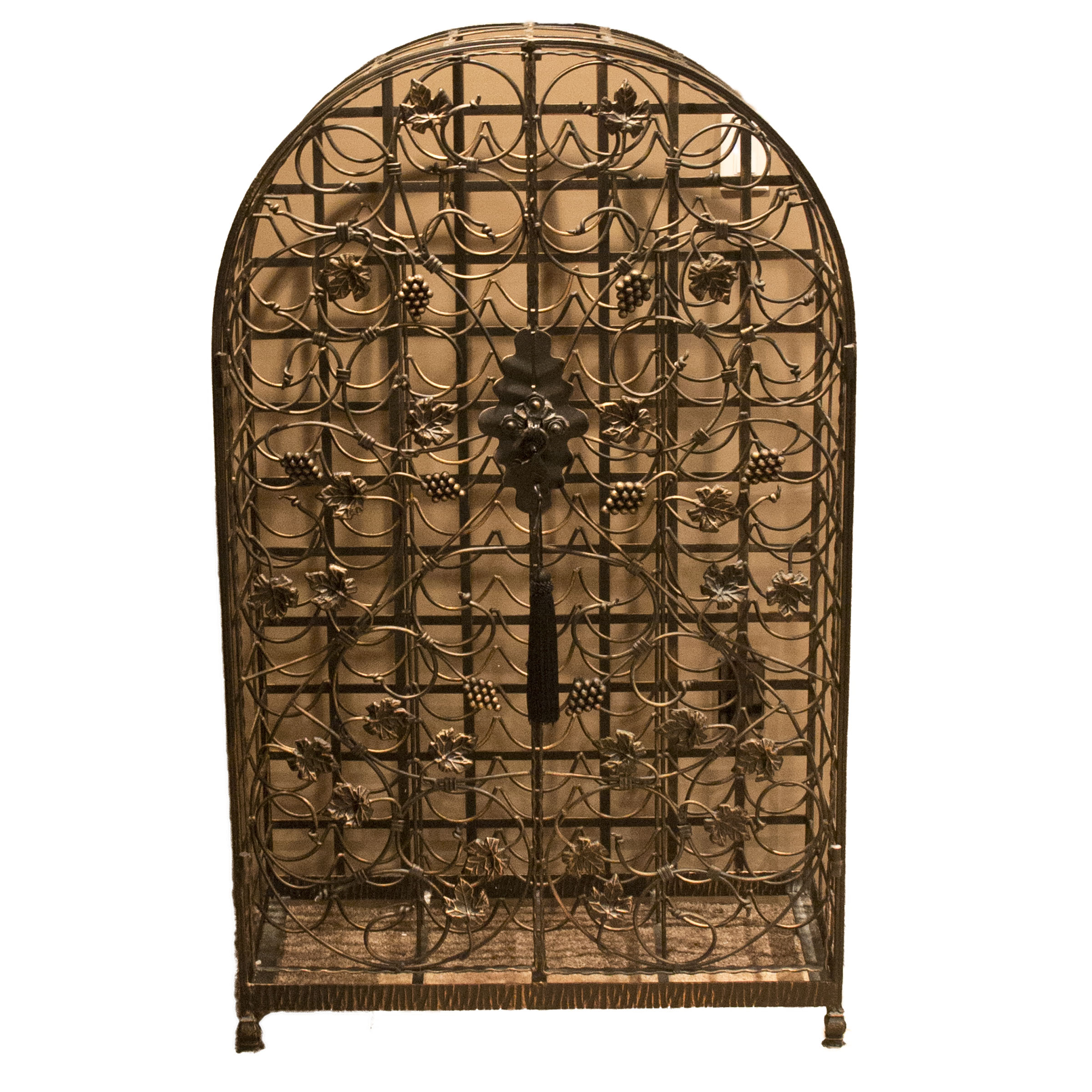 Metal Grapevine Motif Wine Jail