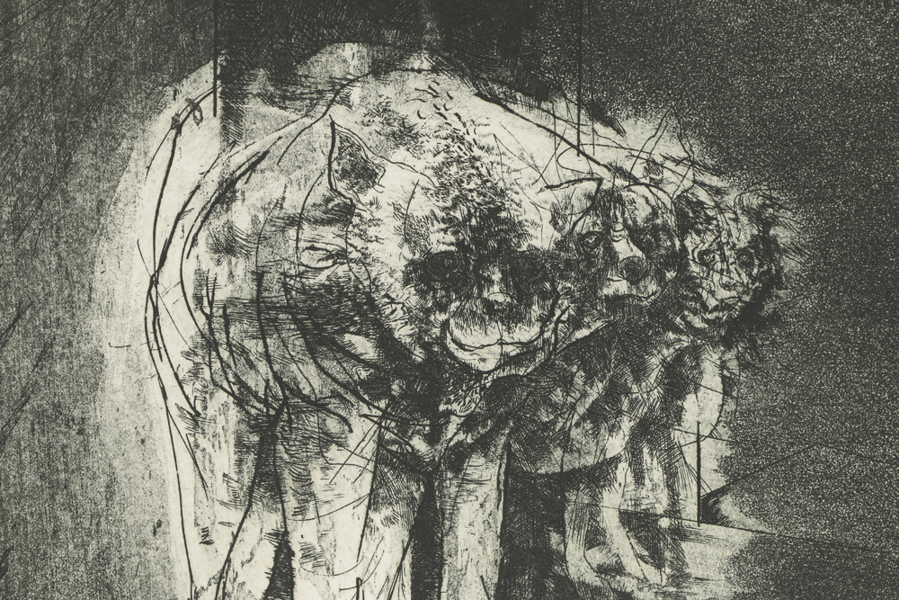 Jack Coughlin Limited Edition Etching on Paper "Dream of a Hyena"