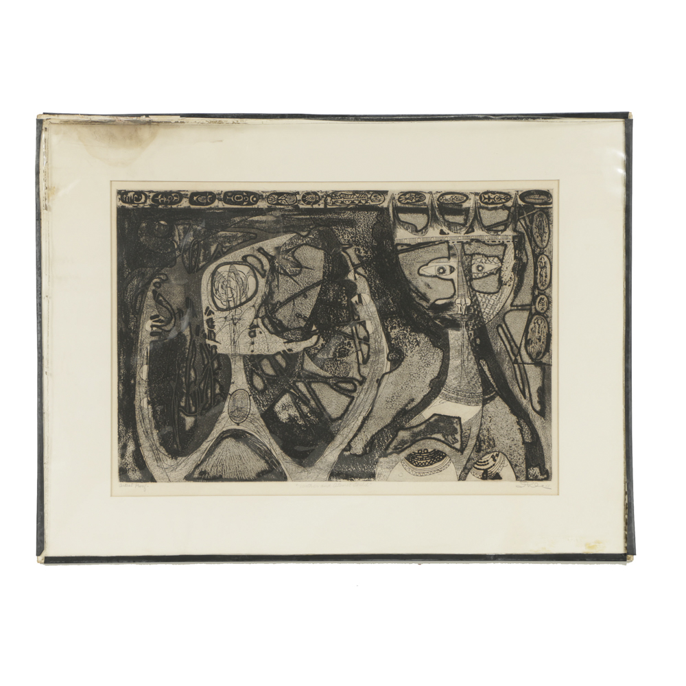 John Ihle Artist's Proof Etching on Paper "Mother and Atomic Child"