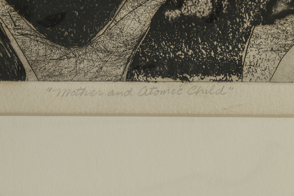 John Ihle Artist's Proof Etching on Paper "Mother and Atomic Child"