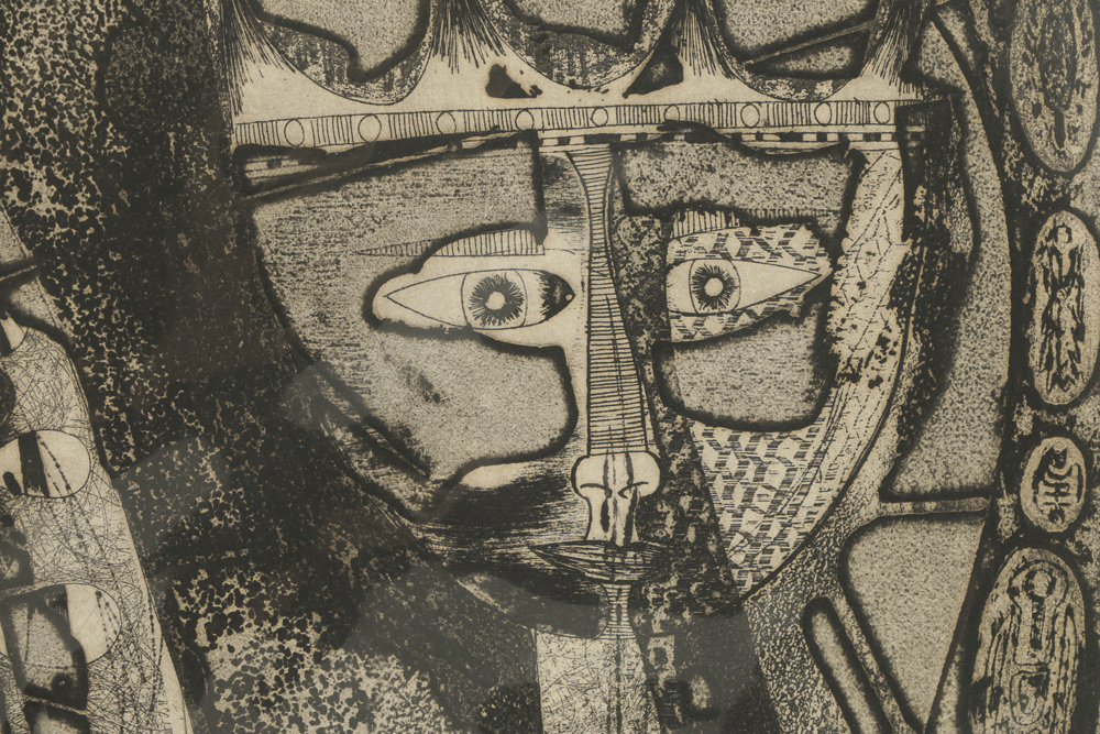 John Ihle Artist's Proof Etching on Paper "Mother and Atomic Child"