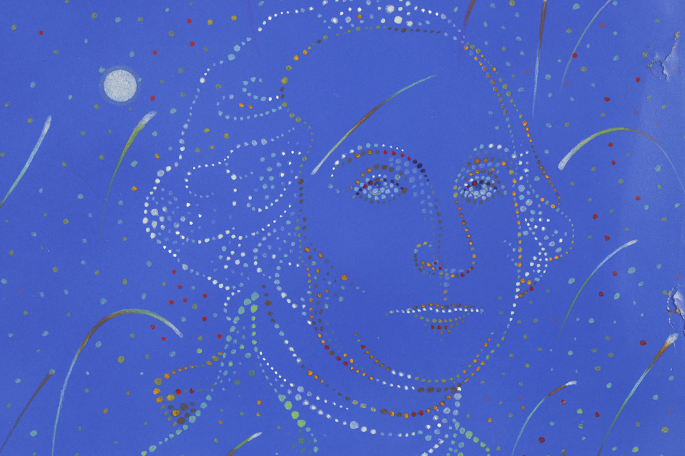 Milton Glaser Lithograph on Paper with Hand Painted Embellishments of Abraham Lincoln and George Washington