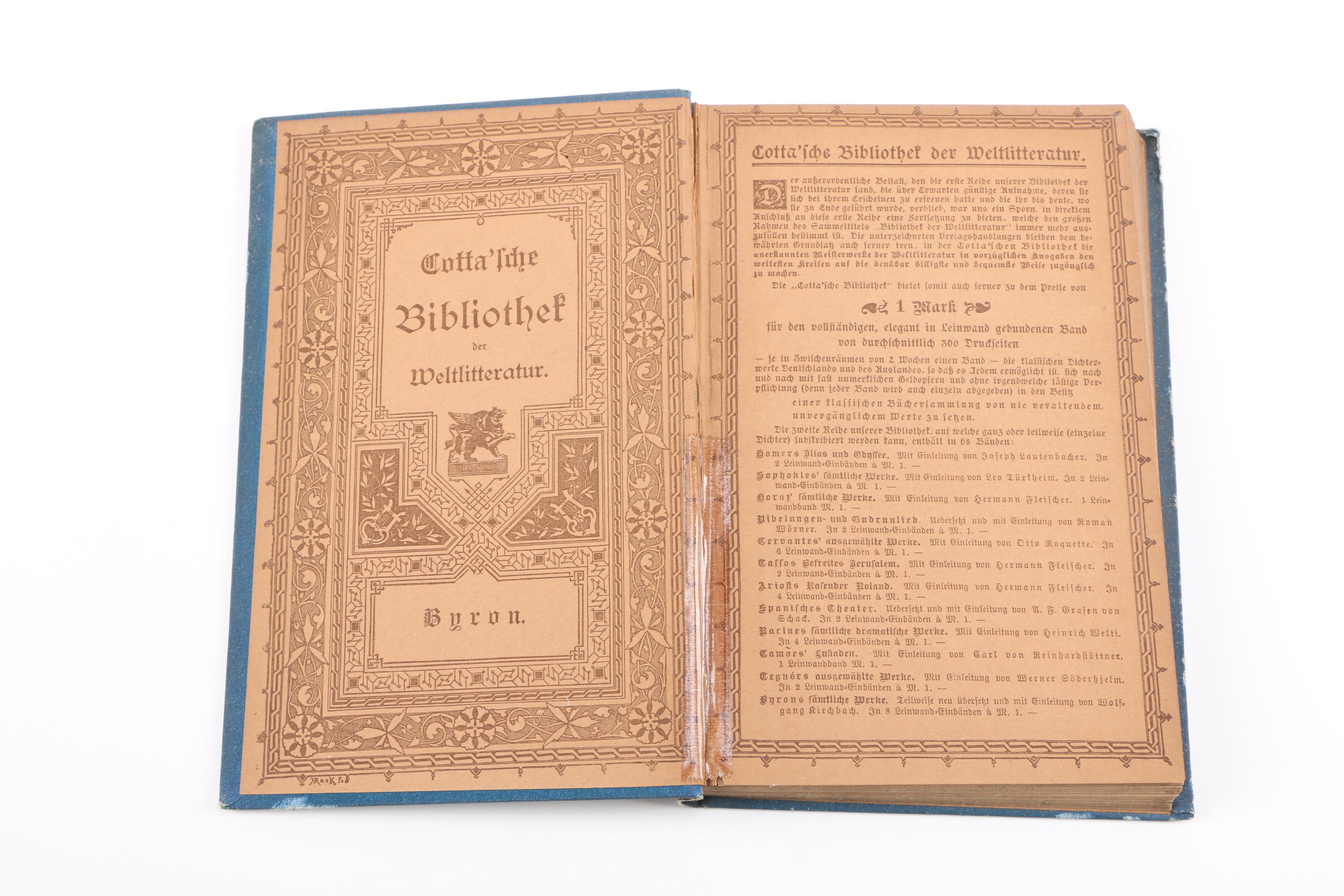 Antique Set of The Works of Lord Byron in German