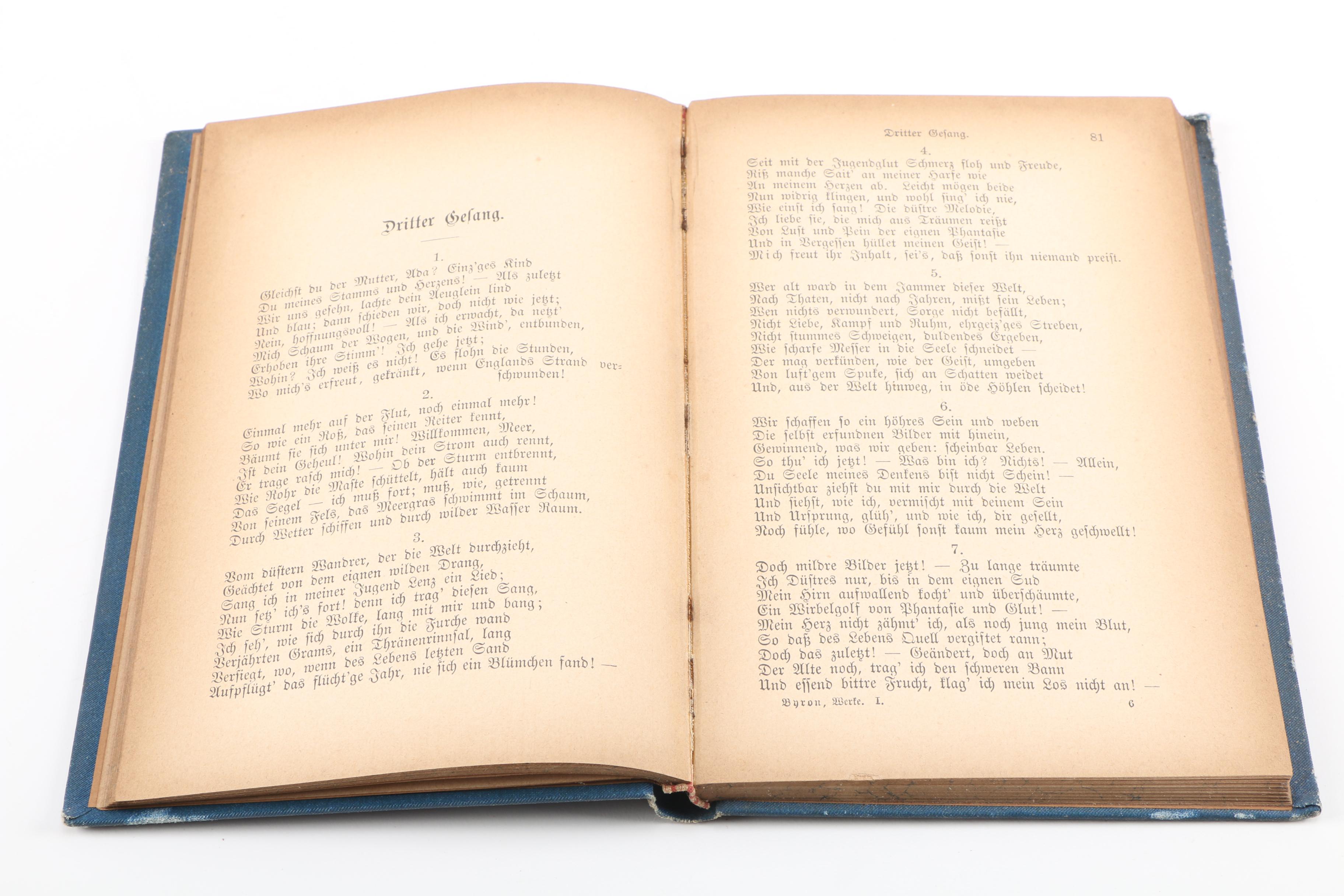 Antique Set of The Works of Lord Byron in German