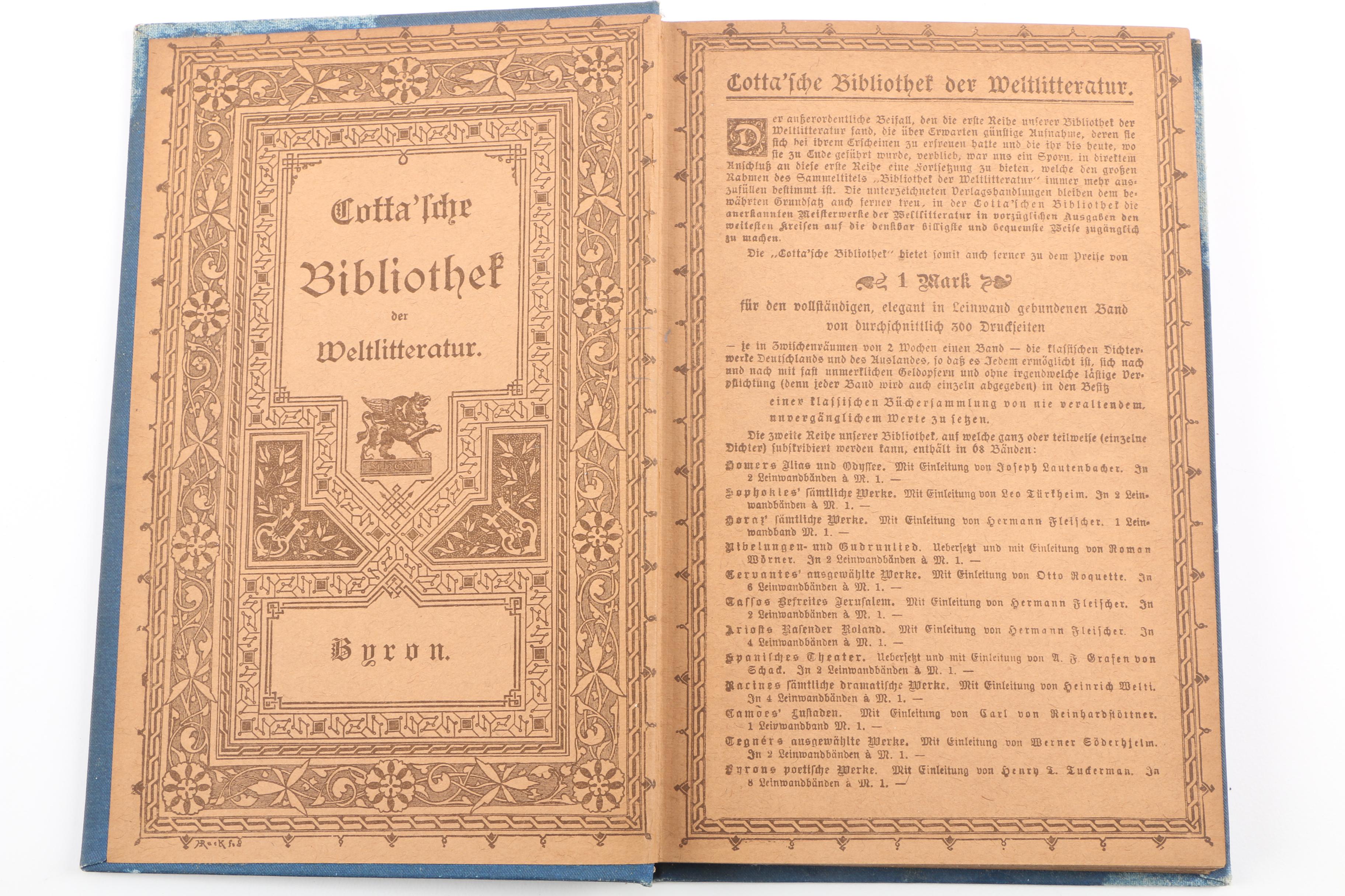 Antique Set of The Works of Lord Byron in German