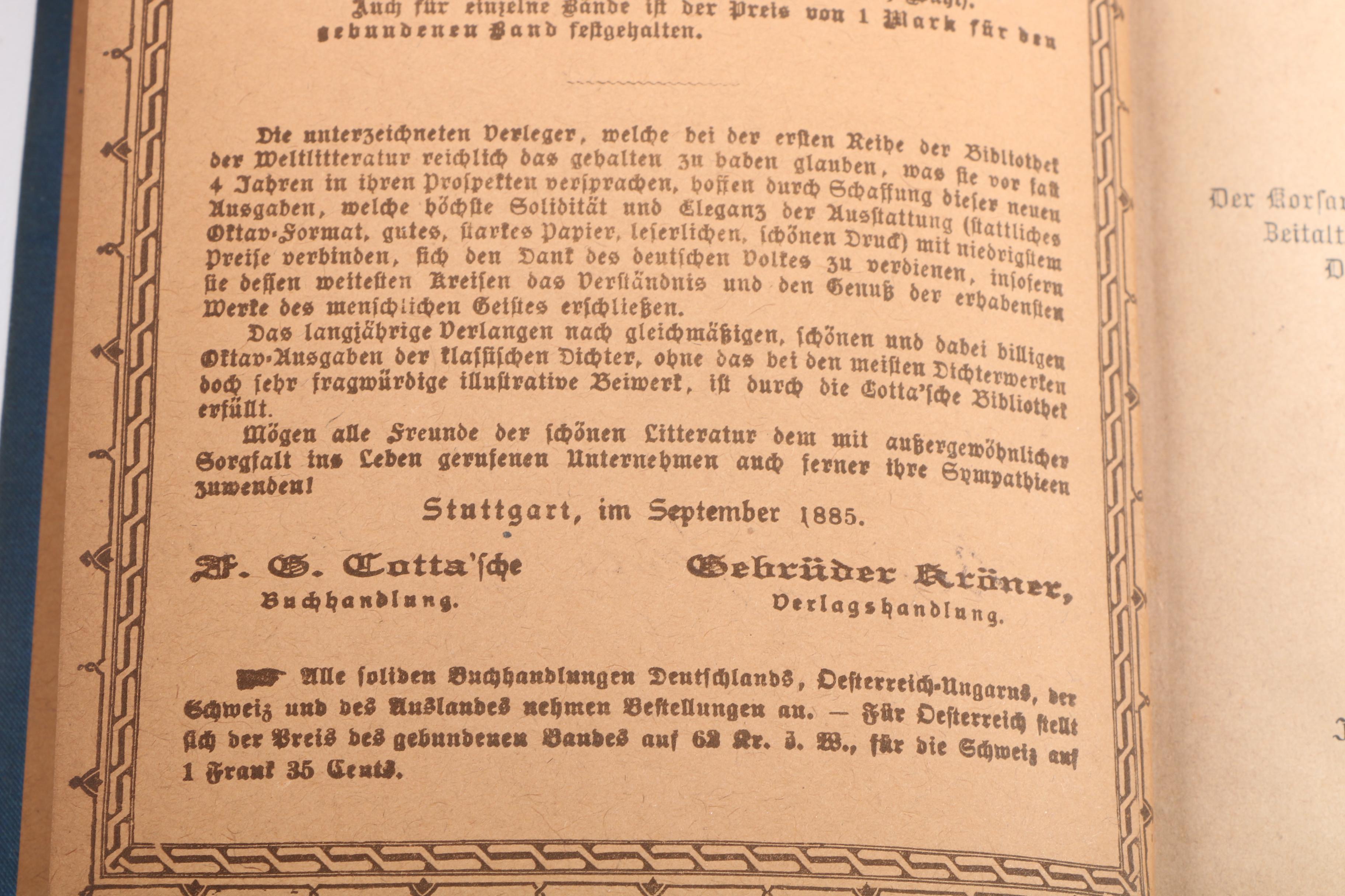 Antique Set of The Works of Lord Byron in German