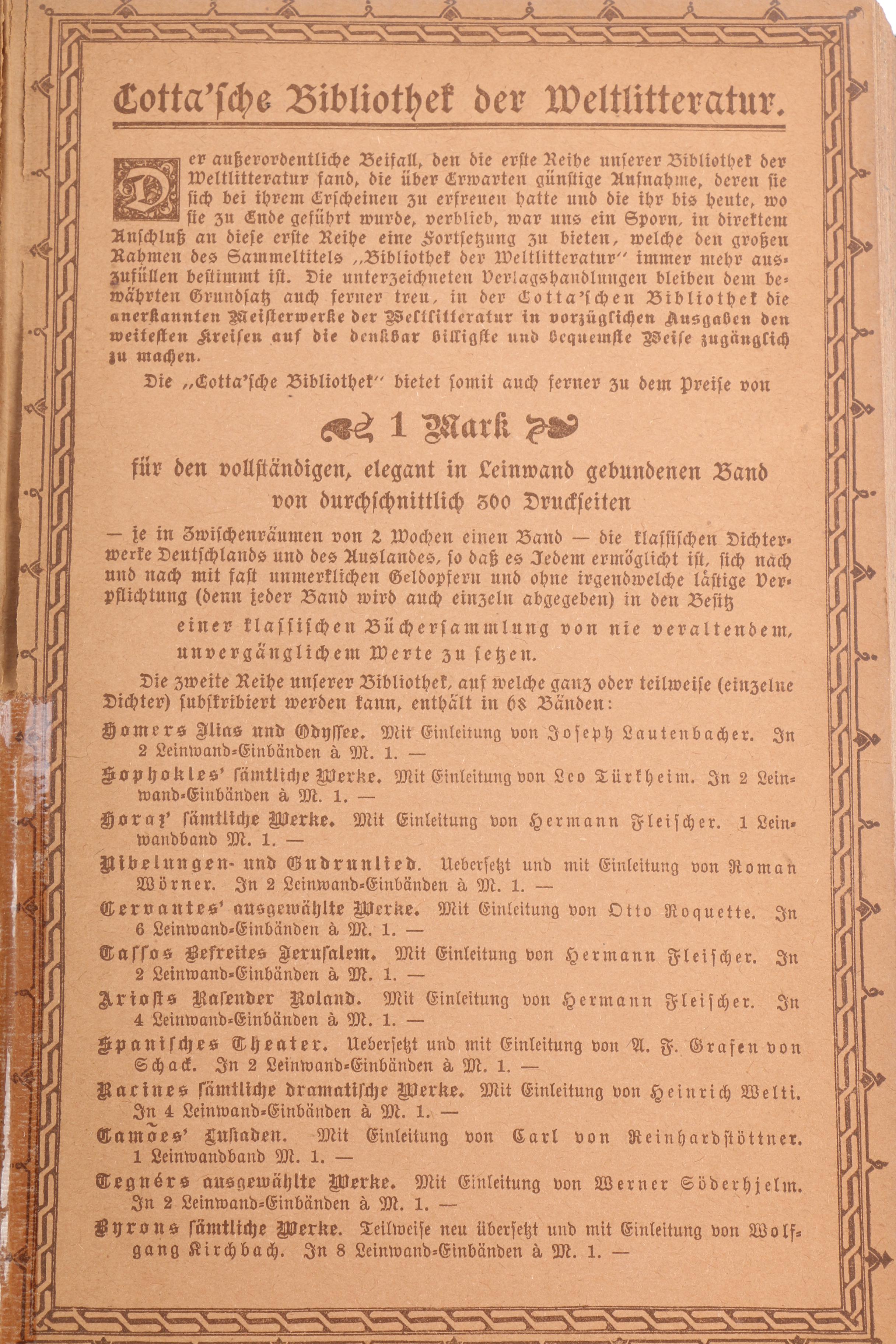Antique Set of The Works of Lord Byron in German